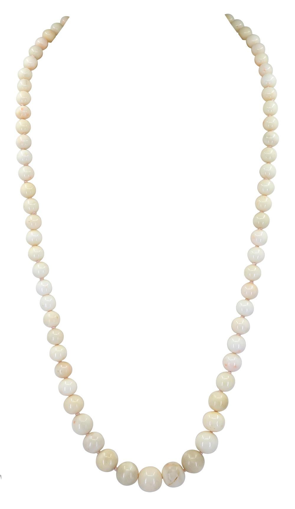 white coral beads necklace