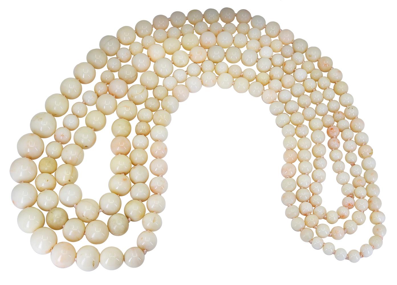 white coral bead necklace