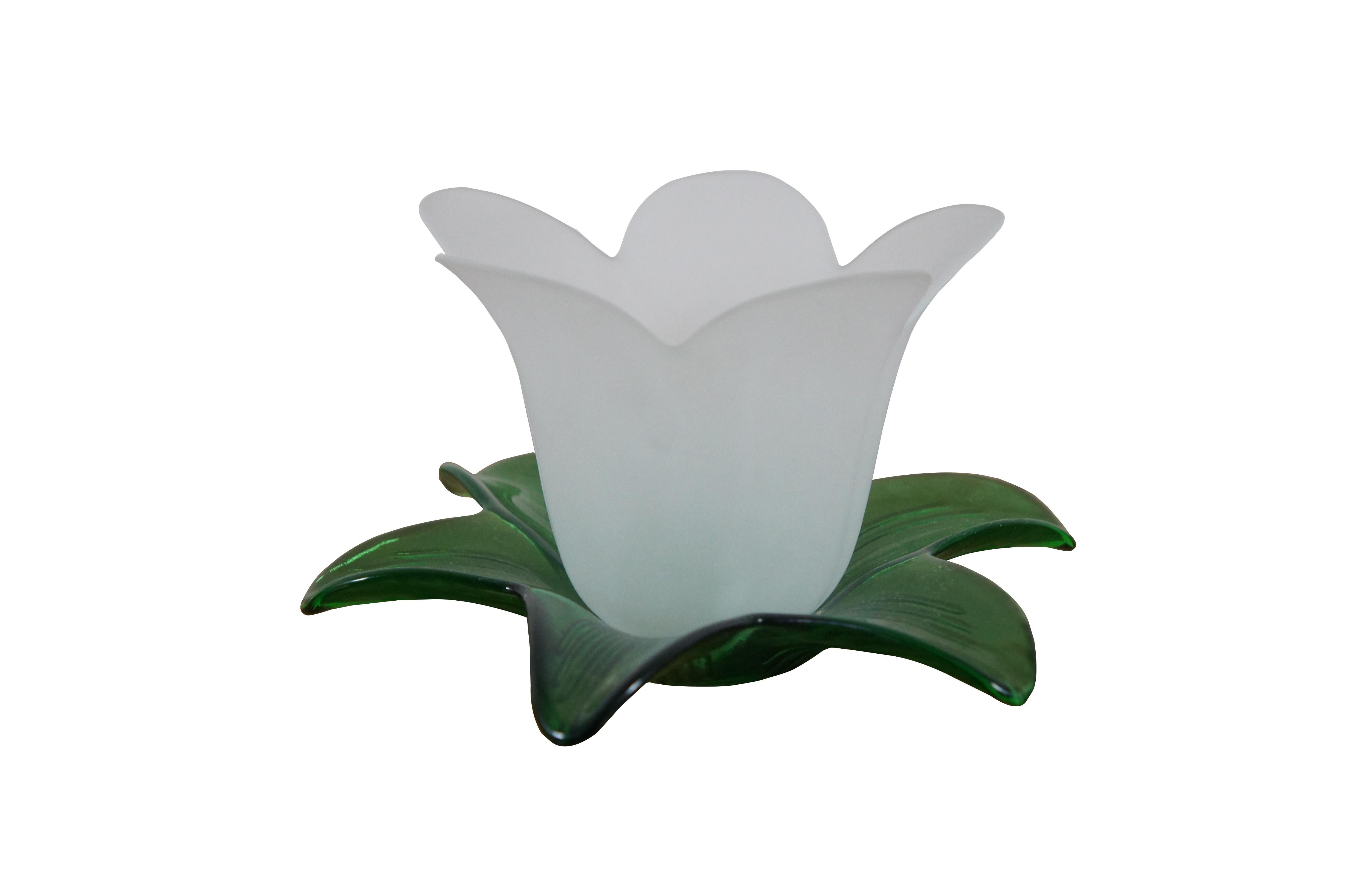3 Studio Nova Portugal Frosted Glass White Tulip Votive Vase Candle Holders 8