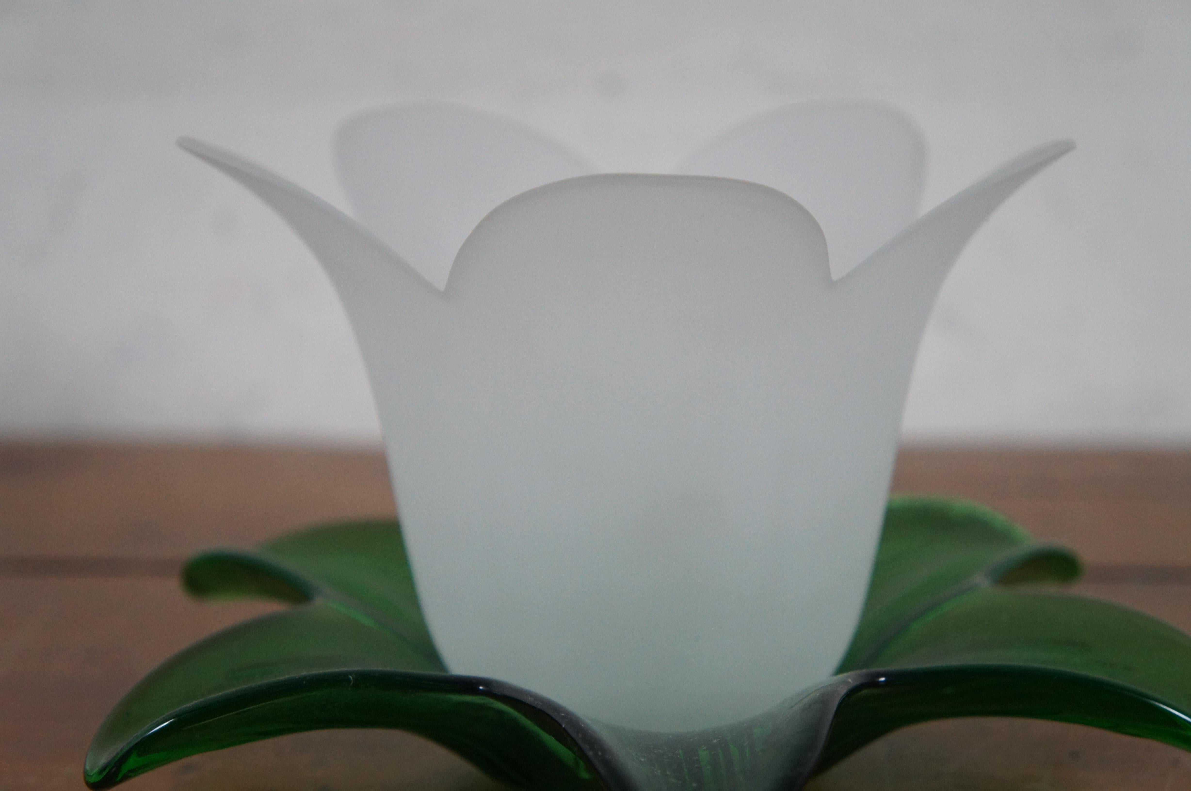 3 Studio Nova Portugal Frosted Glass White Tulip Votive Vase Candle Holders 8