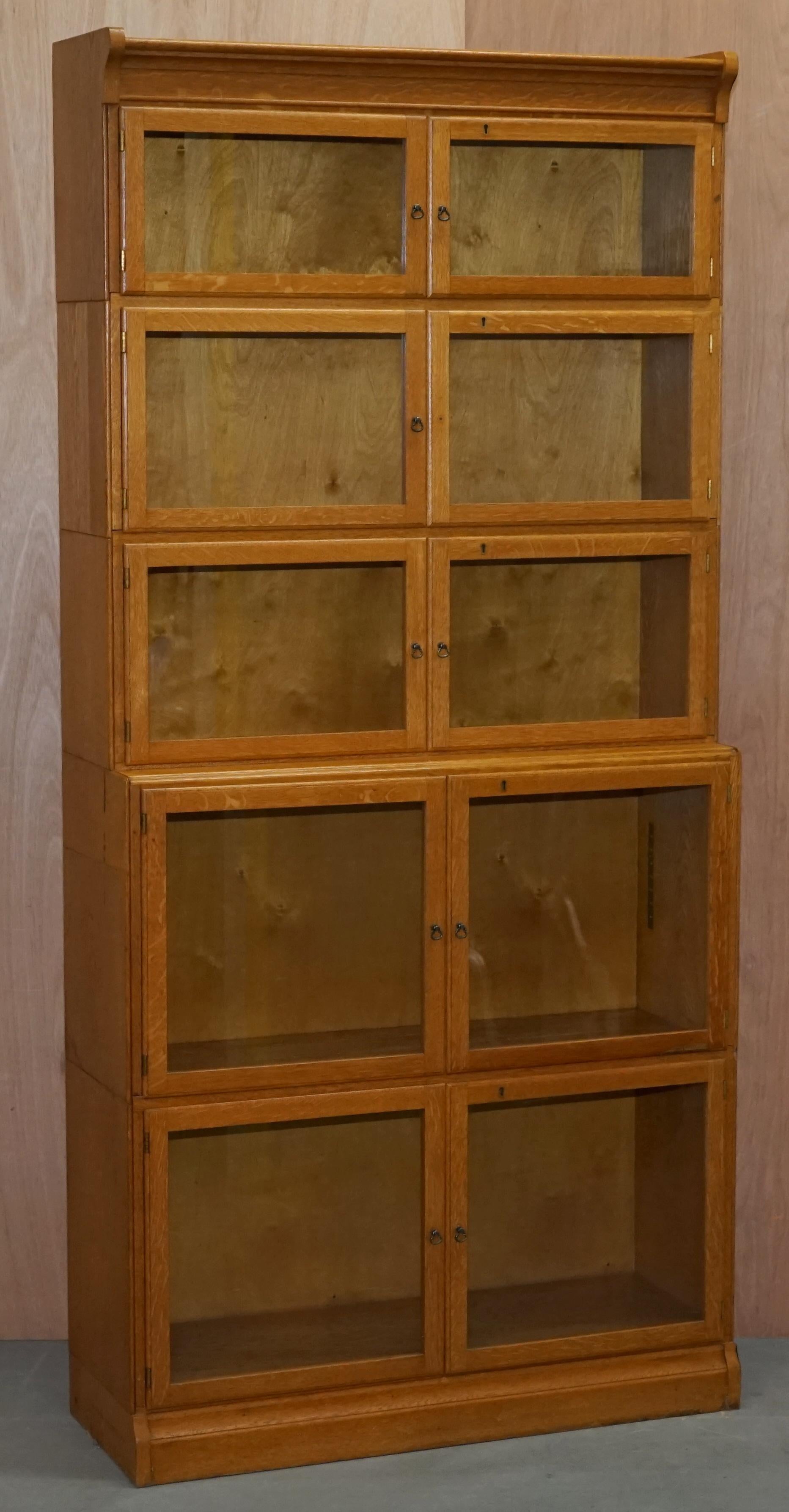 Early 20th Century 3 Stunning Very Rare 1900 Minty Oxford Library Stacking Bookcases Globe Wernicke