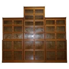 3 Stunning Very Rare 1900 Minty Oxford Library Stacking Bookcases Globe Wernicke