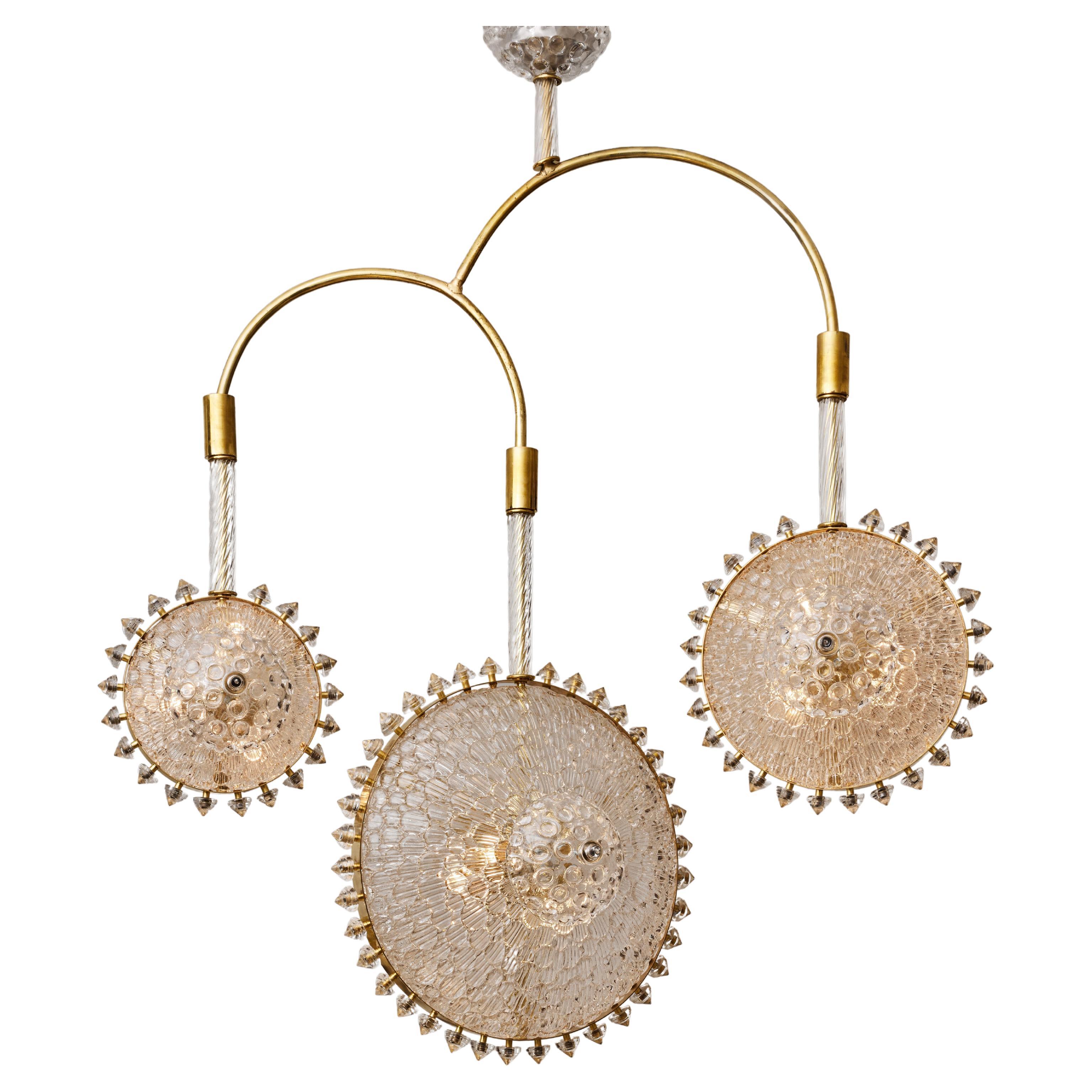 "3 Suns" Pendulum Chandelier by Studio Glustin