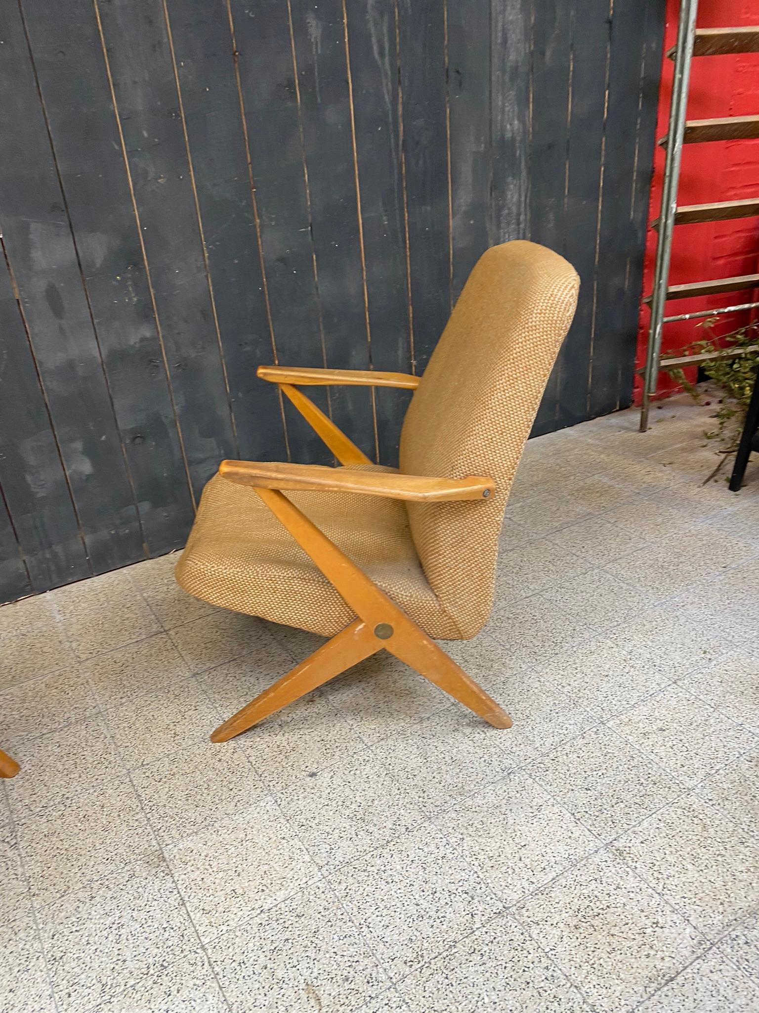 3 system armchairs, attributed to Cees Braakman, Edition Pastoe circa 1950/1960 For Sale 6