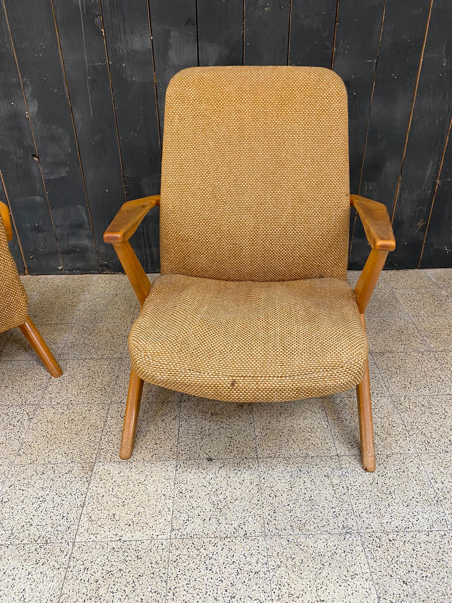 3 system armchairs, attributed to Cees Braakman, Edition Pastoe circa 1950/1960 For Sale 7