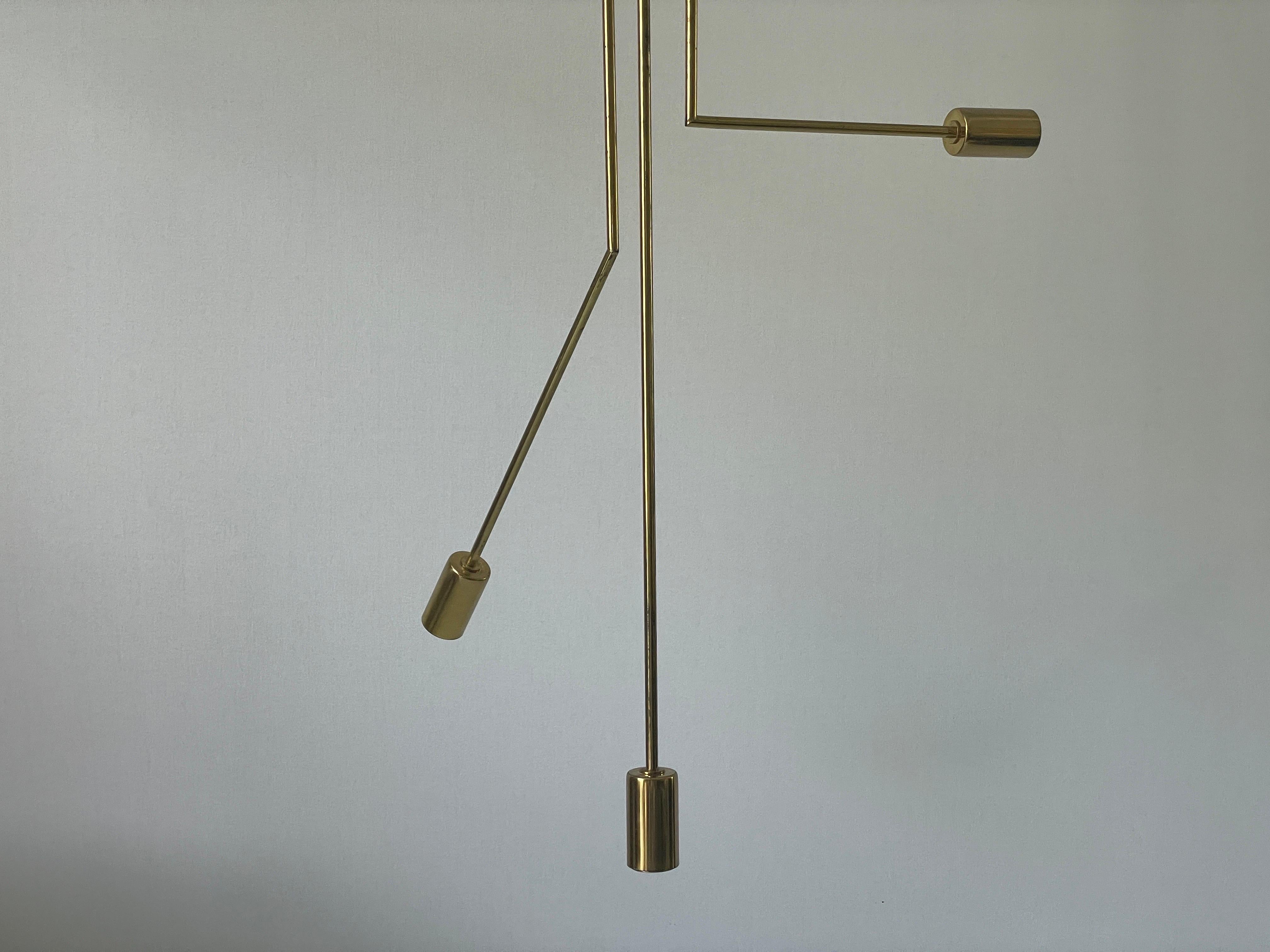 Lámpara de techo empotrada Sputnik de latón de diseño italiano armada de 3 alturas, a�ños 70, Italia en venta 14