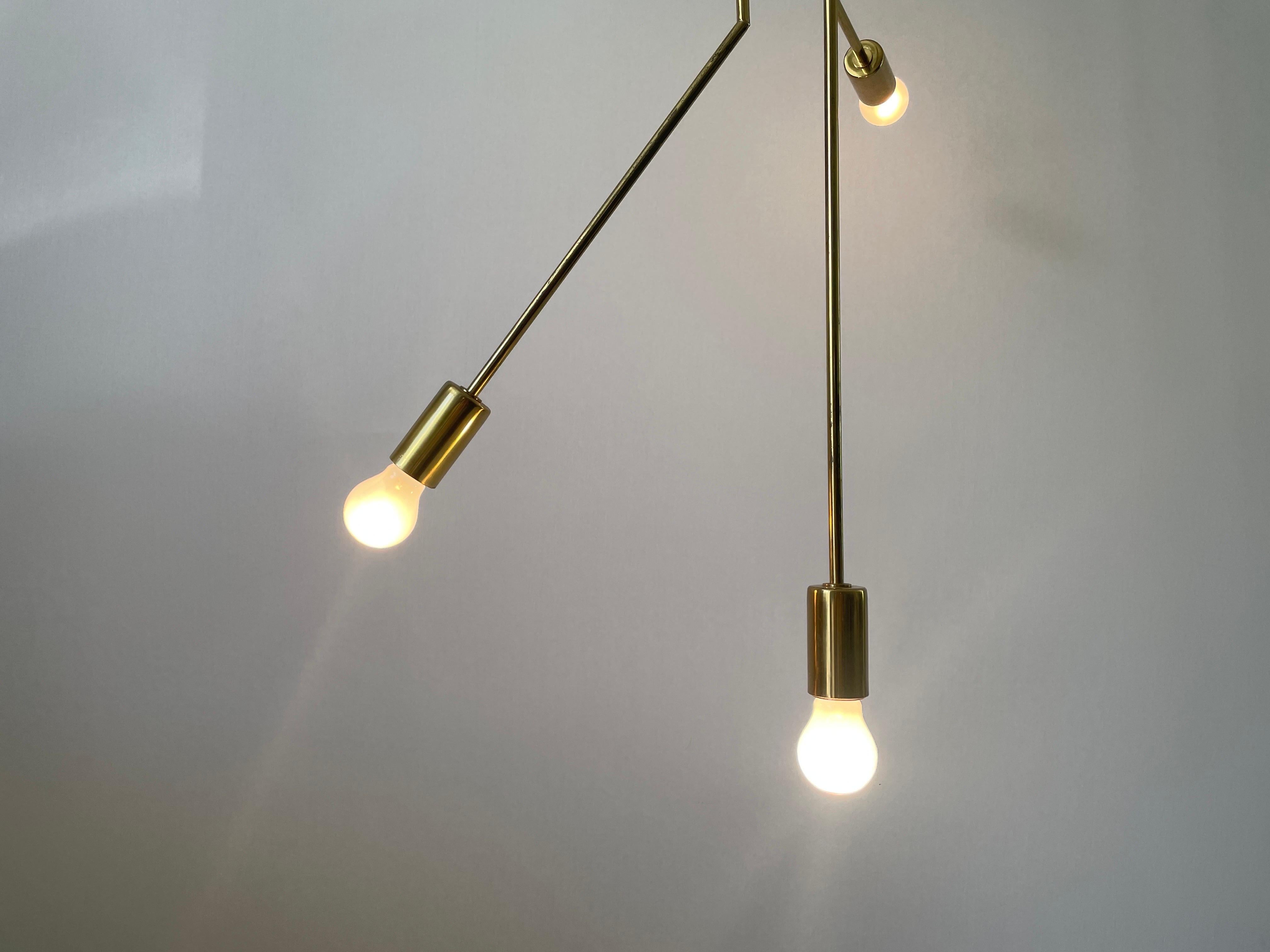 Lámpara de techo empotrada Sputnik de latón de diseño italiano armada de 3 alturas, años 70, Italia en venta 21