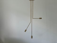 3 hohe Bewaffnete Italienische Design Messing Sputnik Flush Mount Deckenleuchte, 1970er, Italien