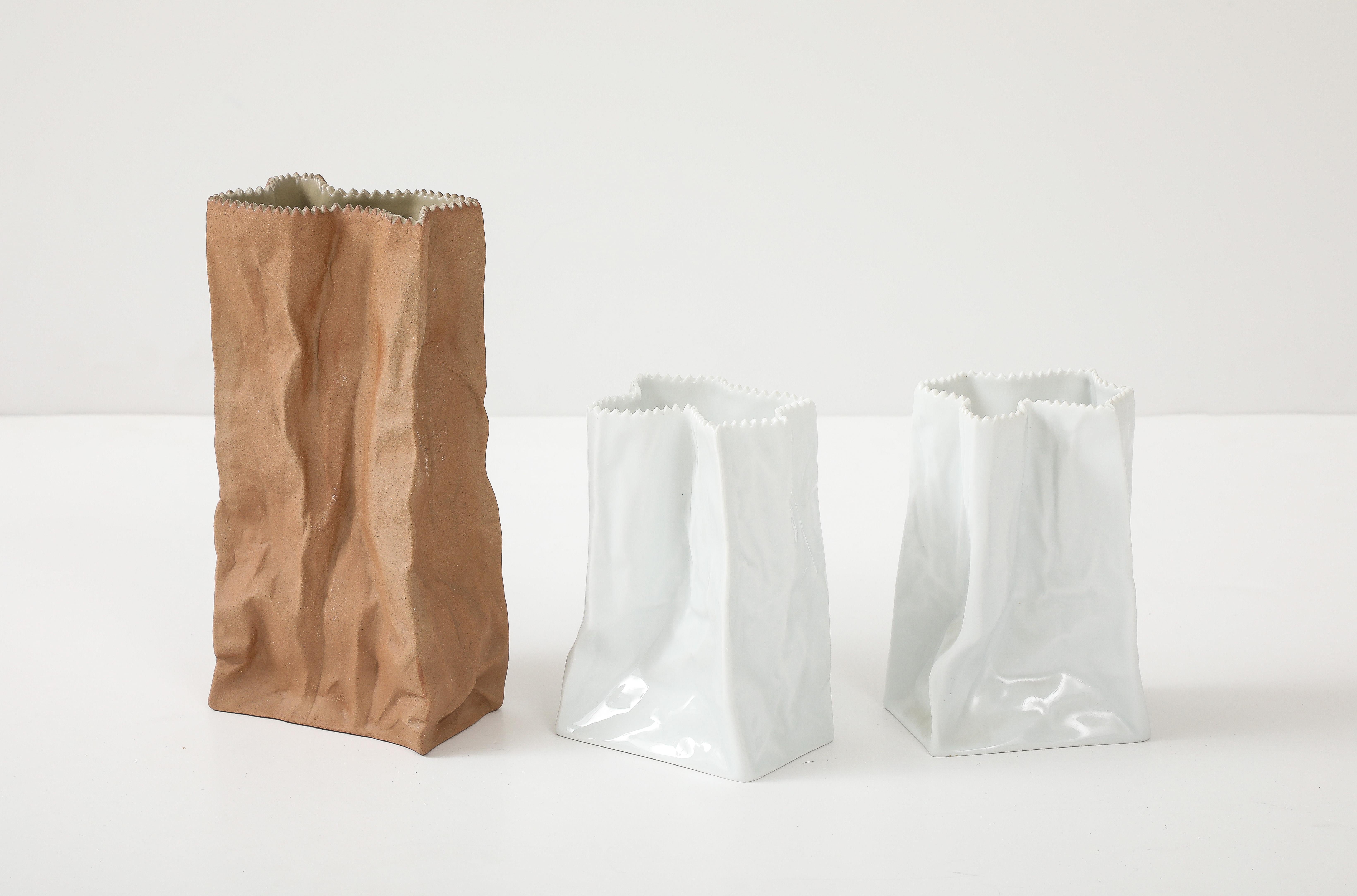 Modern 3 Tapio Wirkkala, Rosenthal Paper Bag Vases, 1970s For Sale