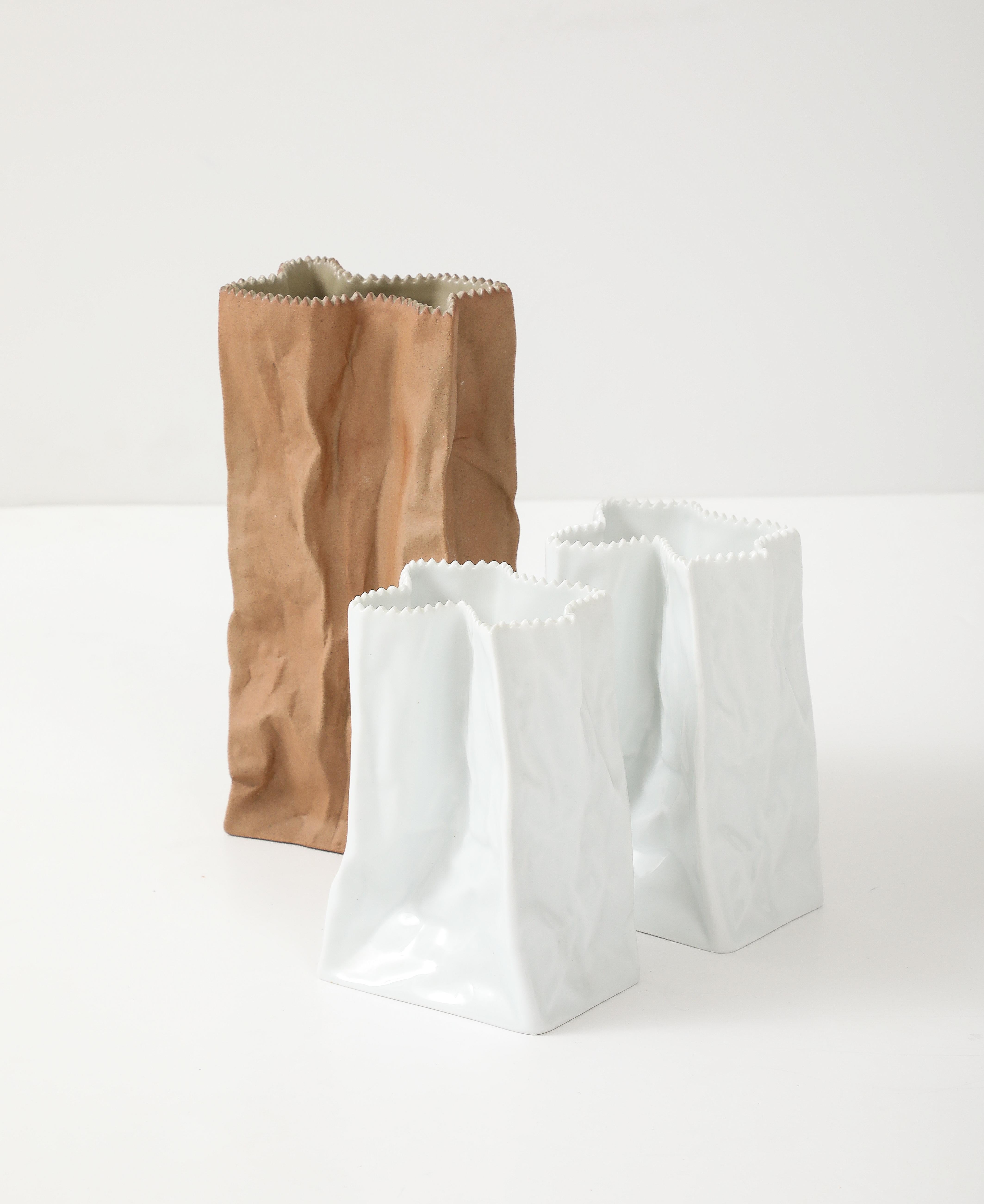 3 Tapio Wirkkala, Rosenthal Paper Bag Vases, 1970s For Sale 1