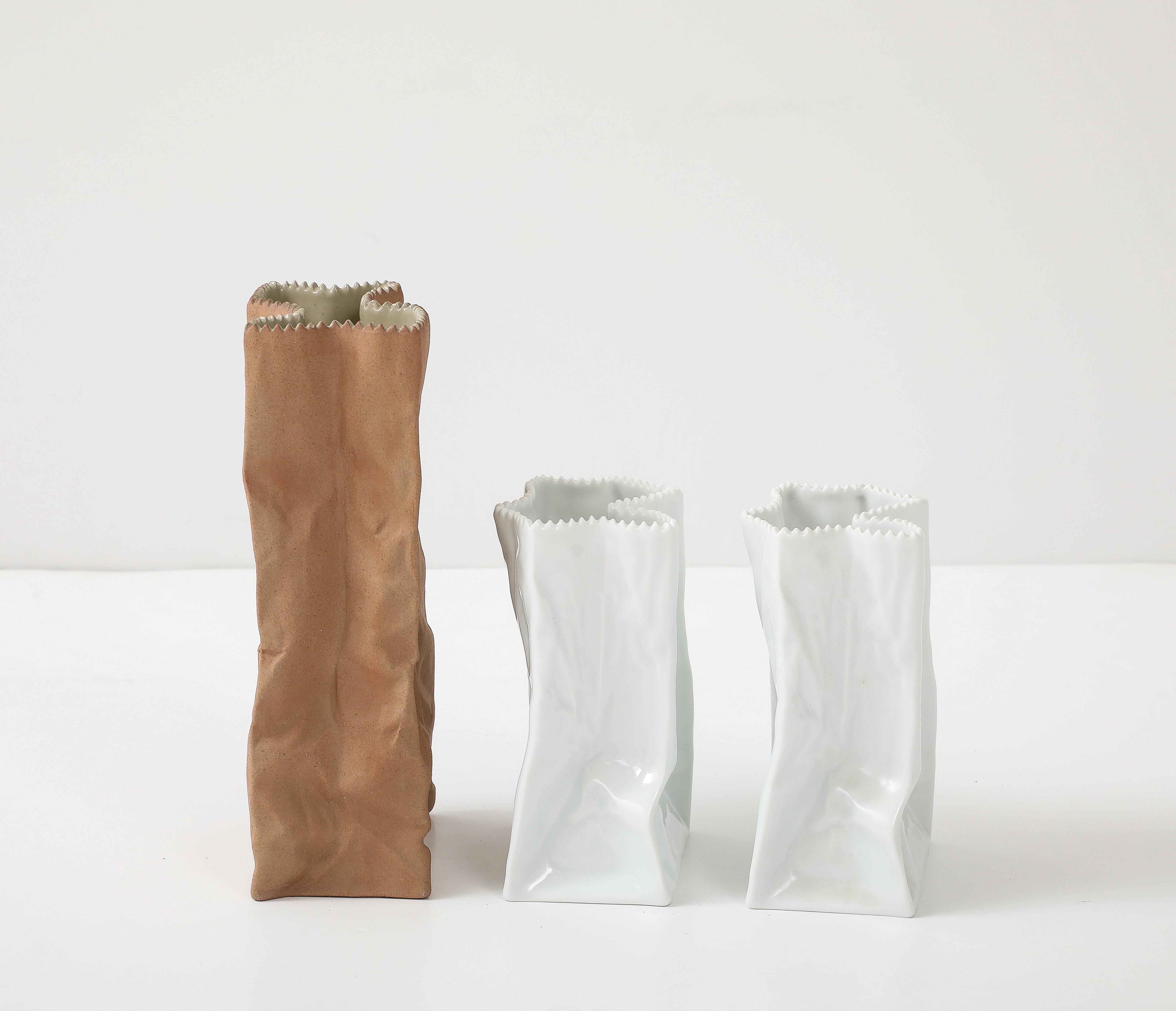 3 Tapio Wirkkala, Rosenthal Paper Bag Vases, 1970s For Sale 2