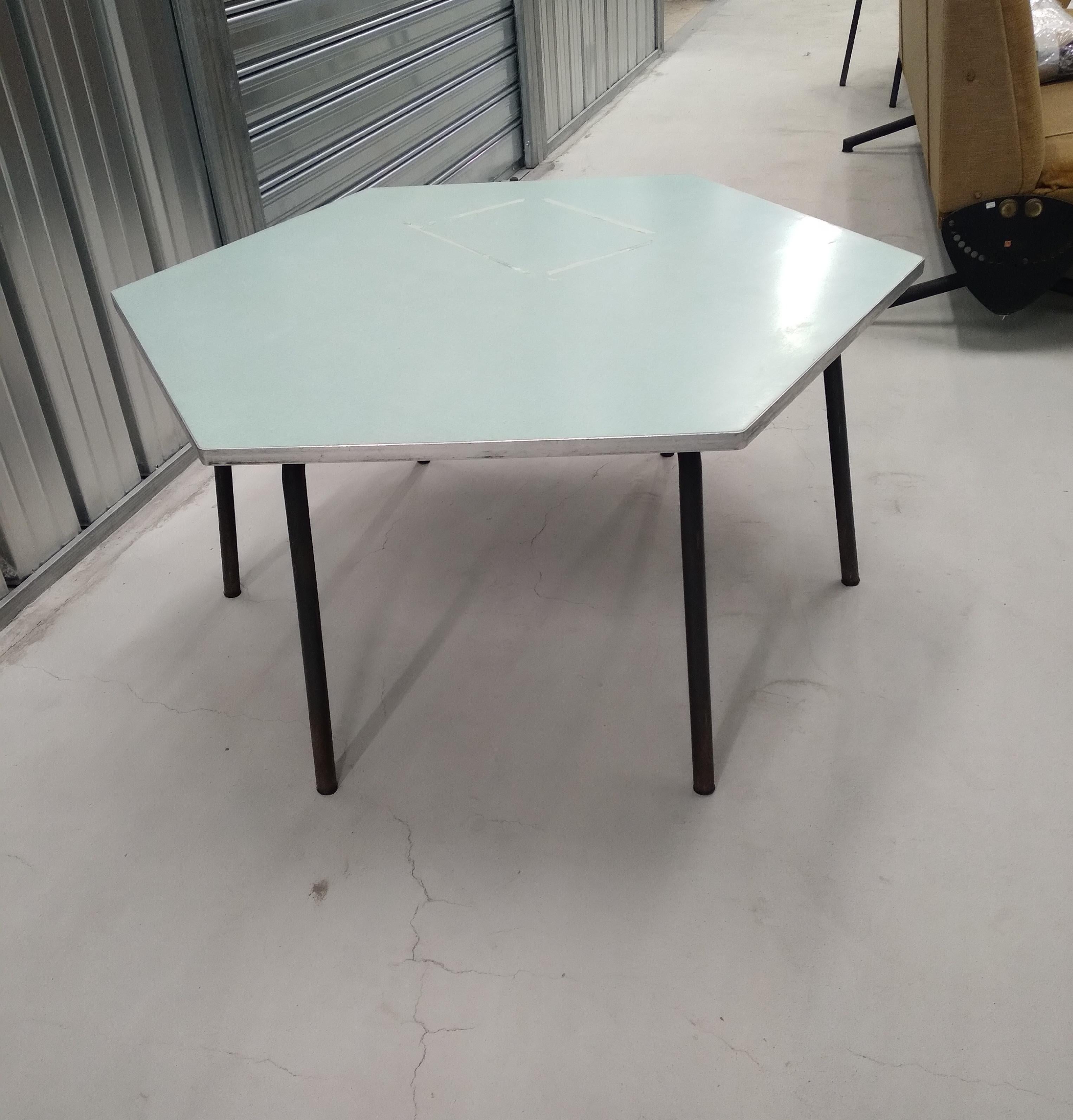 3 Low Hexagonal Tables Italy 1960 In Good Condition For Sale In Lucca, IT