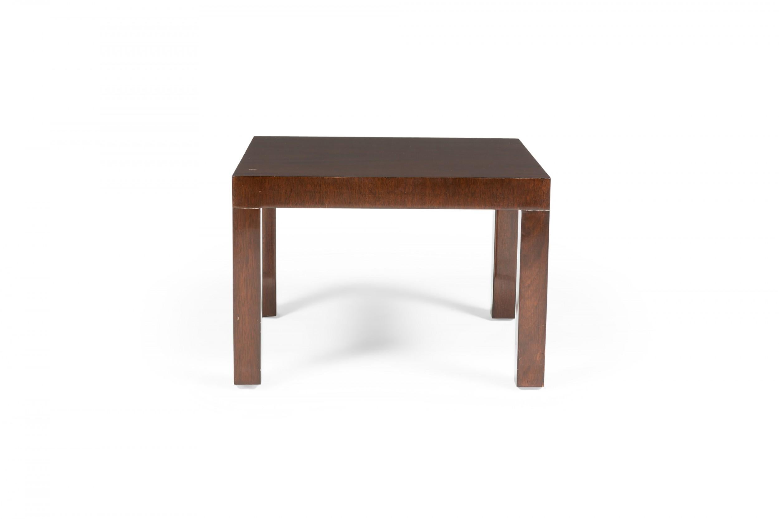 Wood 3 T.H. Robsjohn-Gibbings Walnut Parsons Design End Side Tables For Sale