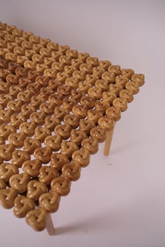 3" Thick Solid Hardwood Coffee Table - Hand Finished - Sculptural Knot Design