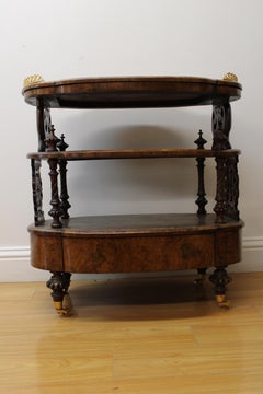 3 Tier Bar Cart Hand Carved
