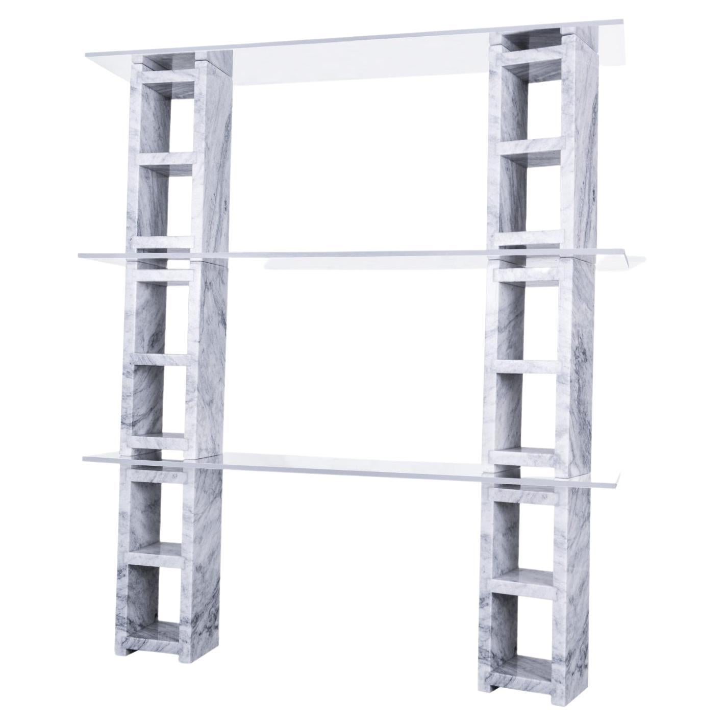 3 Tier Cinder Block Bookshelf – White