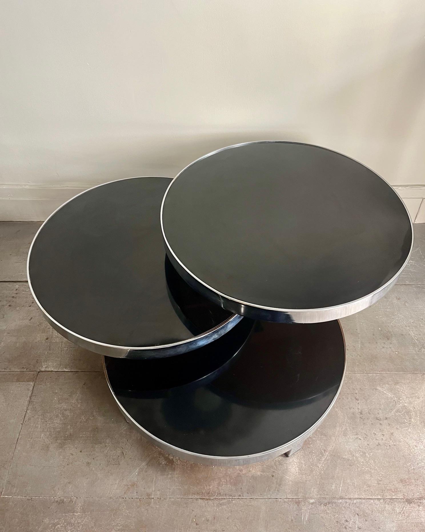 Mesa de centro o auxiliar de 3 niveles, diseño Marie Pergay, editado por Maison Mercier. 1968 en Bueno Estado en Paris, Ile-de-France