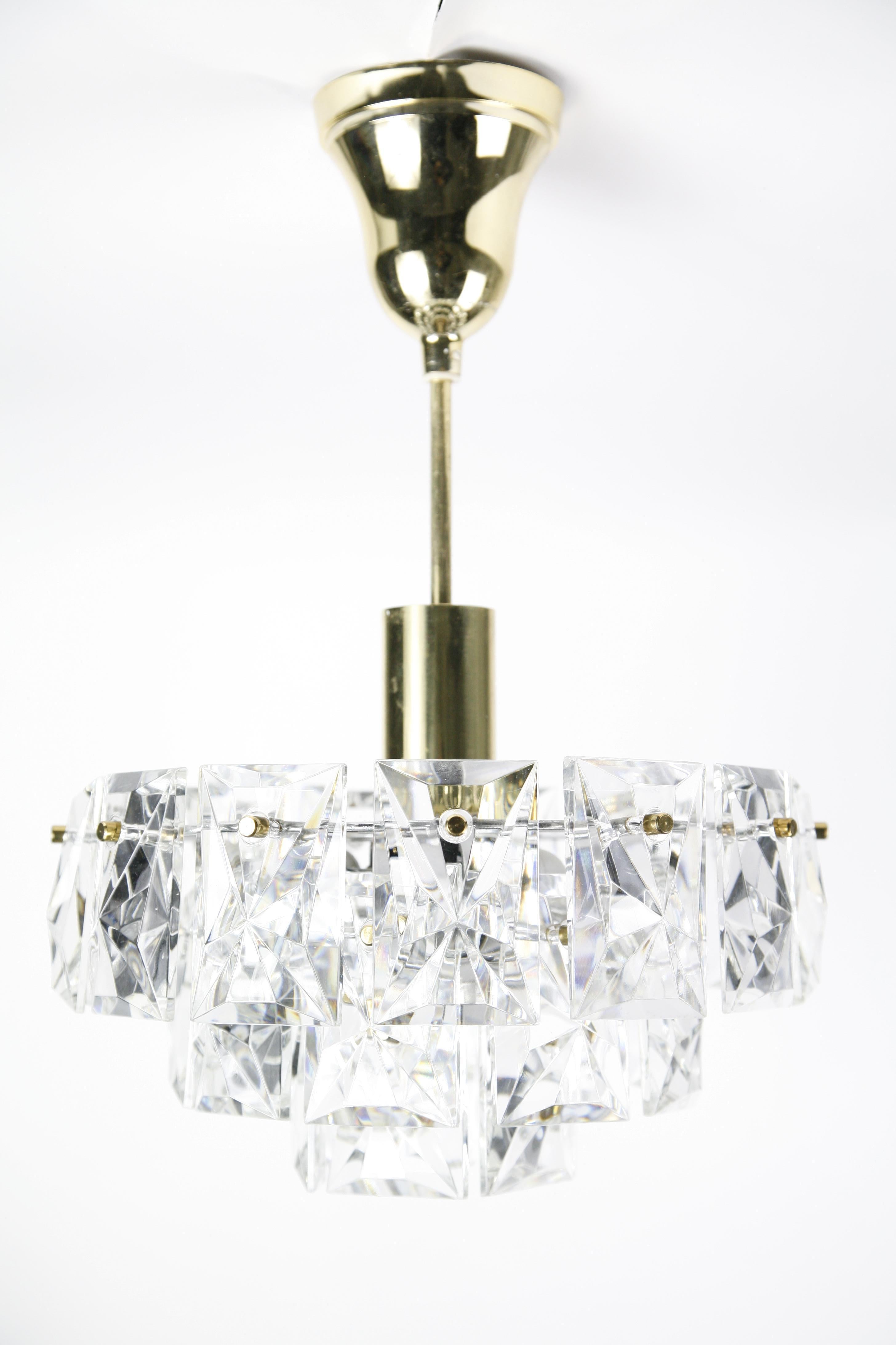 Crystal Kinkeldey Chandelier Chrome and Brass Frame, Germany, 1960 1