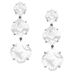 Goshwara Cushion Moon Quartz 3-Tier Earrings
