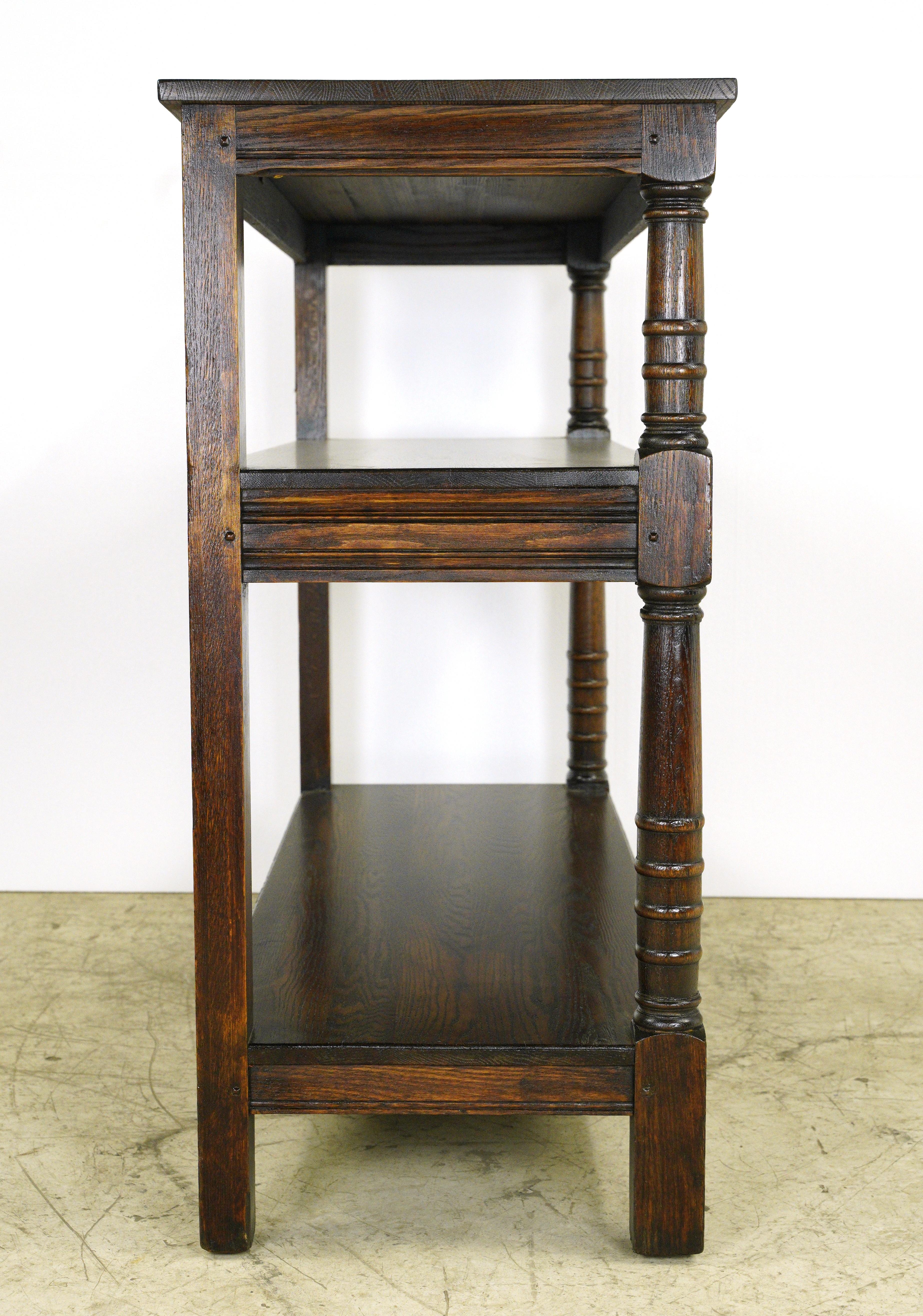 3 Tier Oak Shelf Unit from Union Theological Seminary in Manhattan For Sale 2