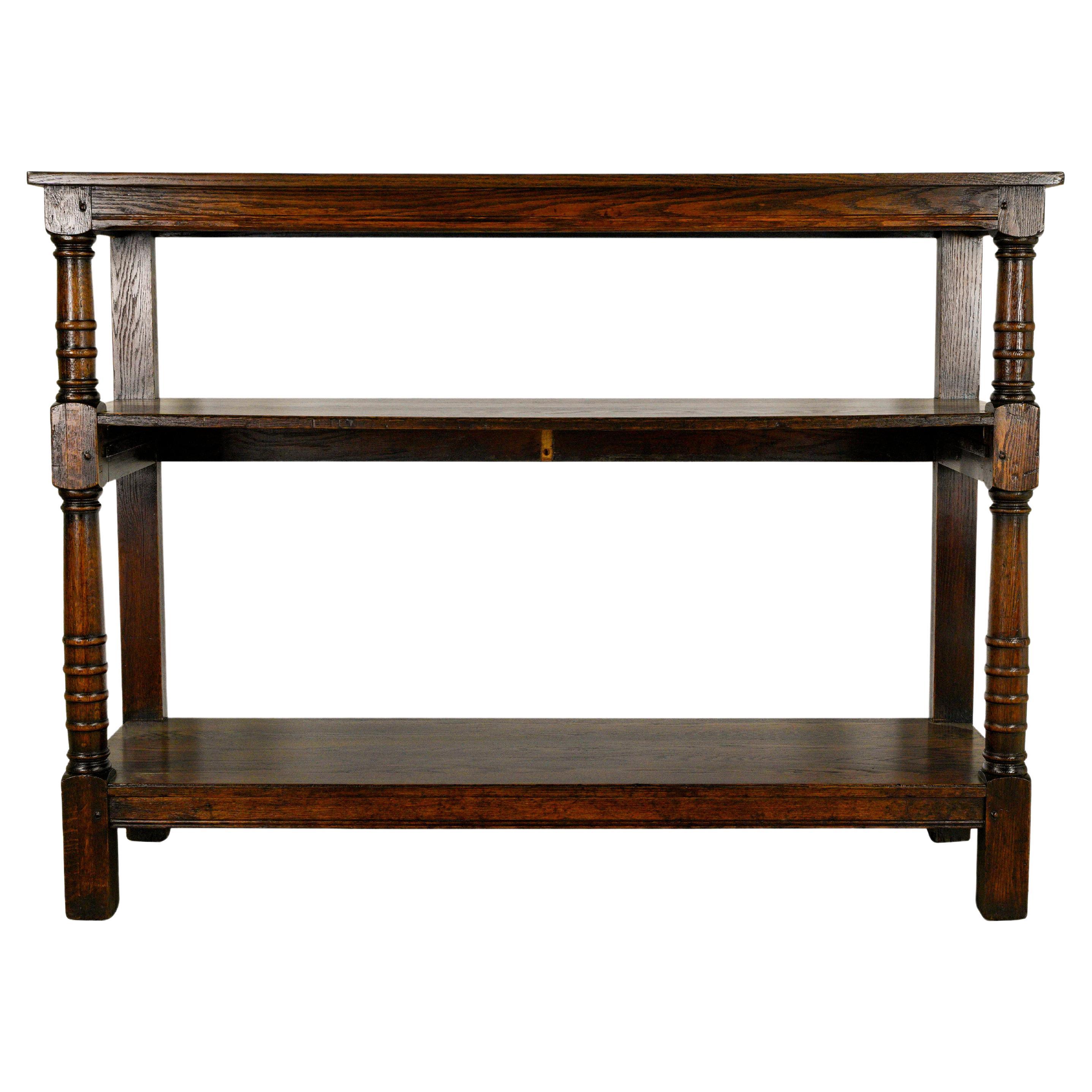 3 Tier Oak Shelf Unit from Union Theological Seminary in Manhattan For Sale