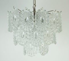 3-tier PENDANT LIGHT with 29 oval glass discs graewe chandelier 1960s