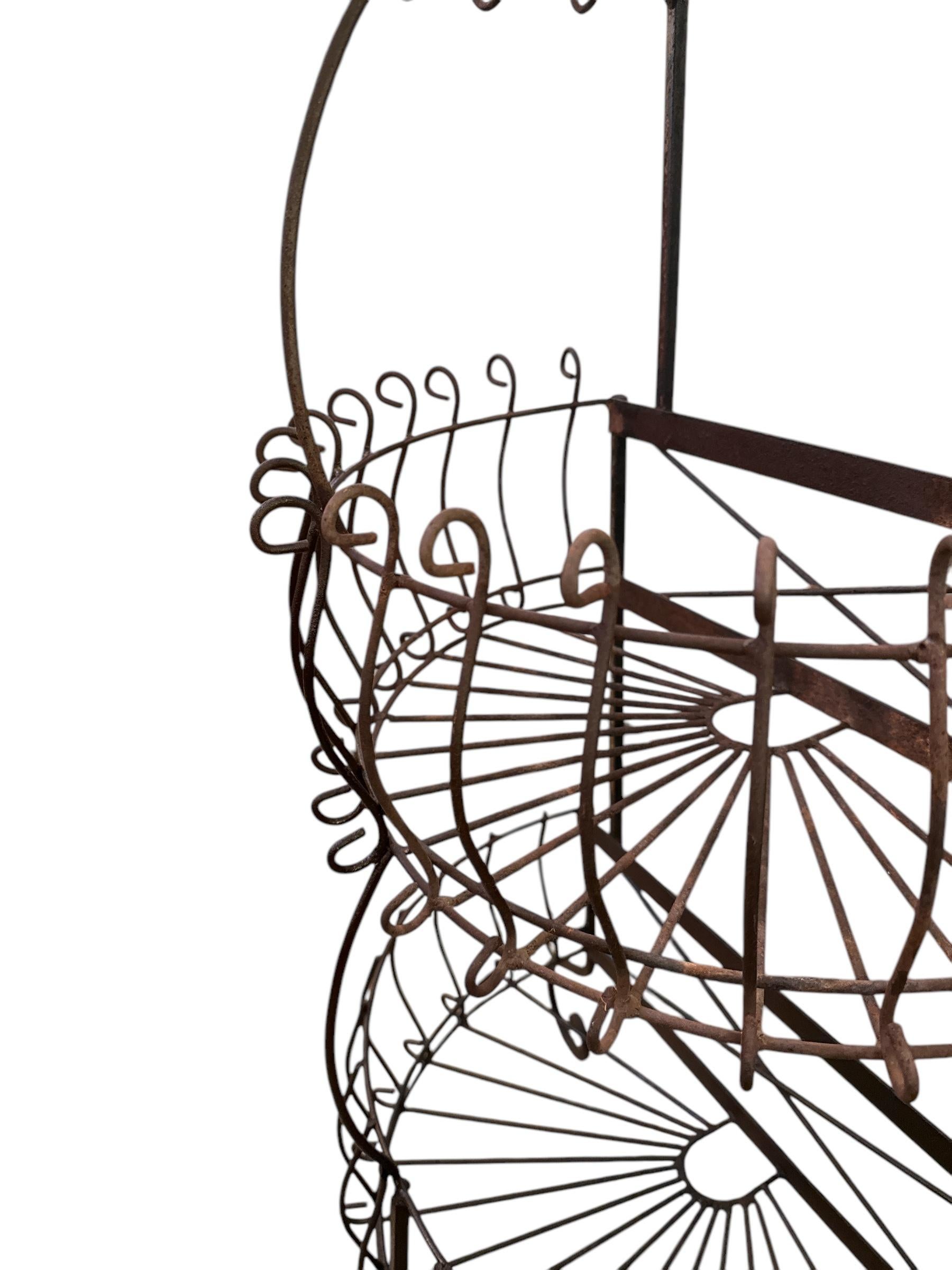 American 3 Tier Wrought Iron Plant Stand