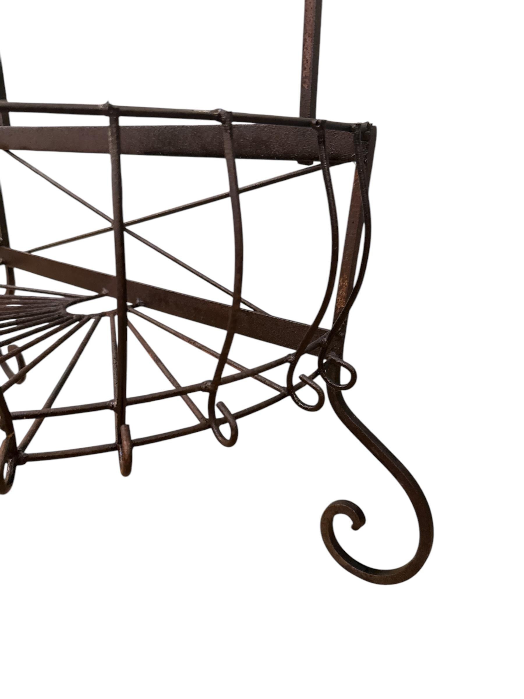 3 Tier Wrought Iron Plant Stand In Good Condition In Pasadena, CA