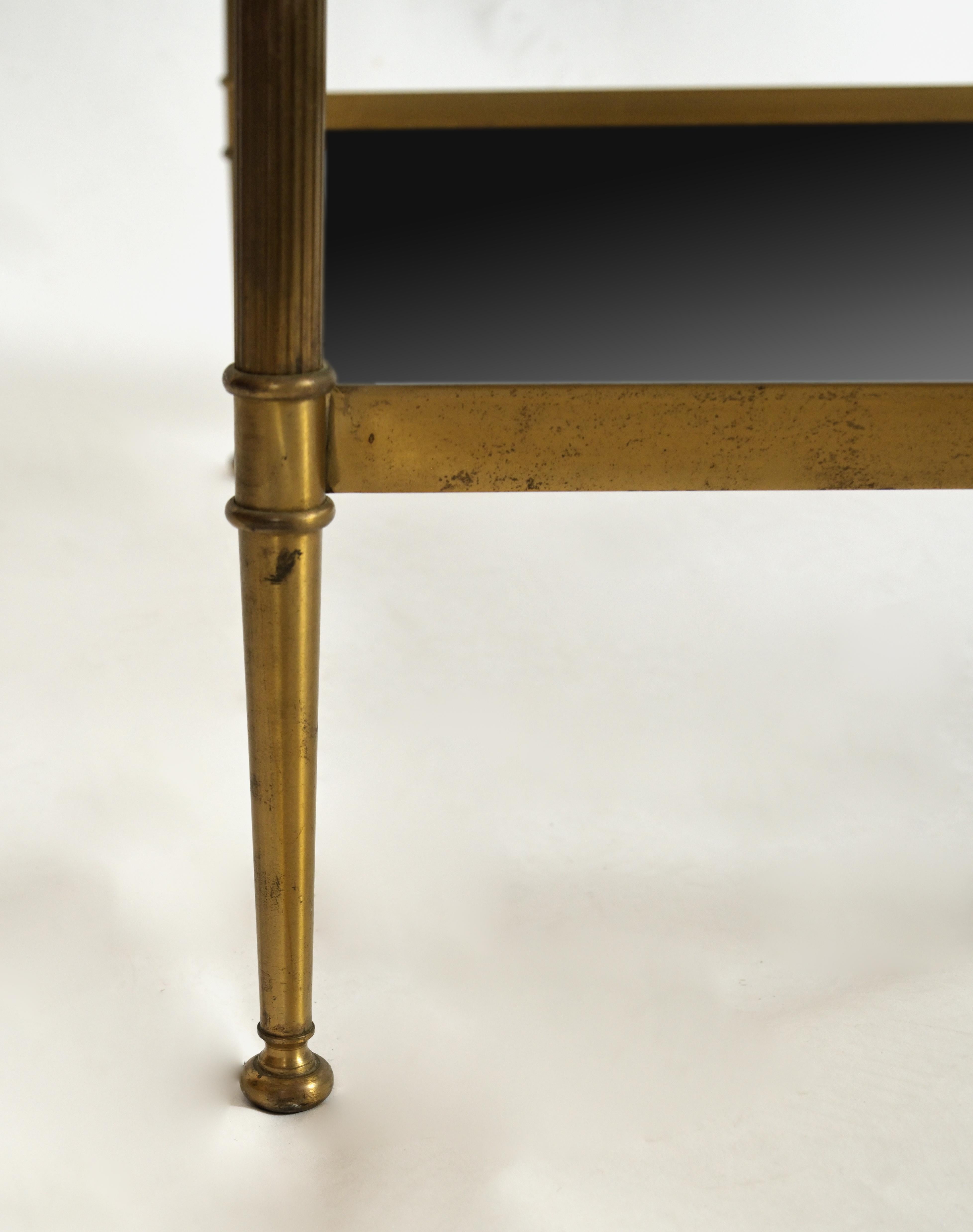 3 Tiered Brass Side Table in the Manner of Maison Jansen For Sale 1