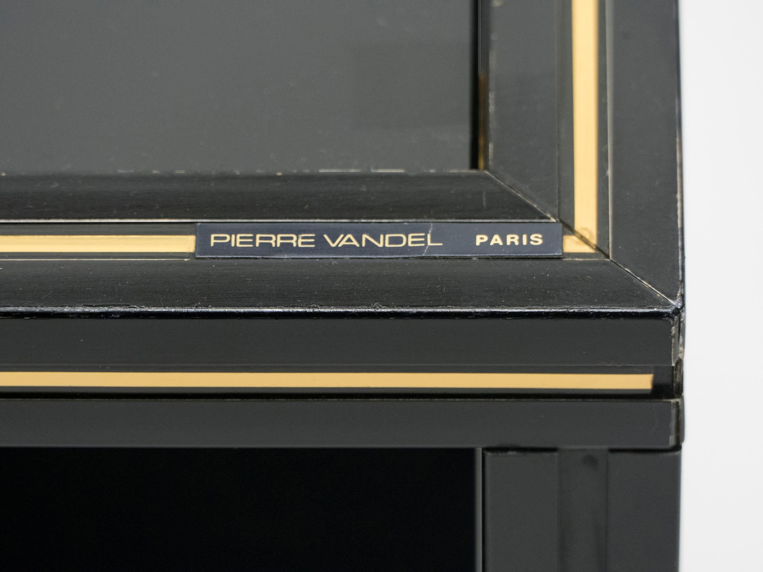 3-Tiers Side Table Black Opaline Glass by Pierre Vandel, 1970s 4