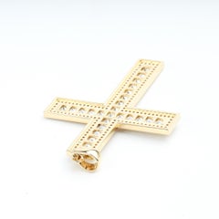 Ciondolo a forma di croce con diamante da 3,00 carati in oro giallo 18 carati con catena - purezza VS/E