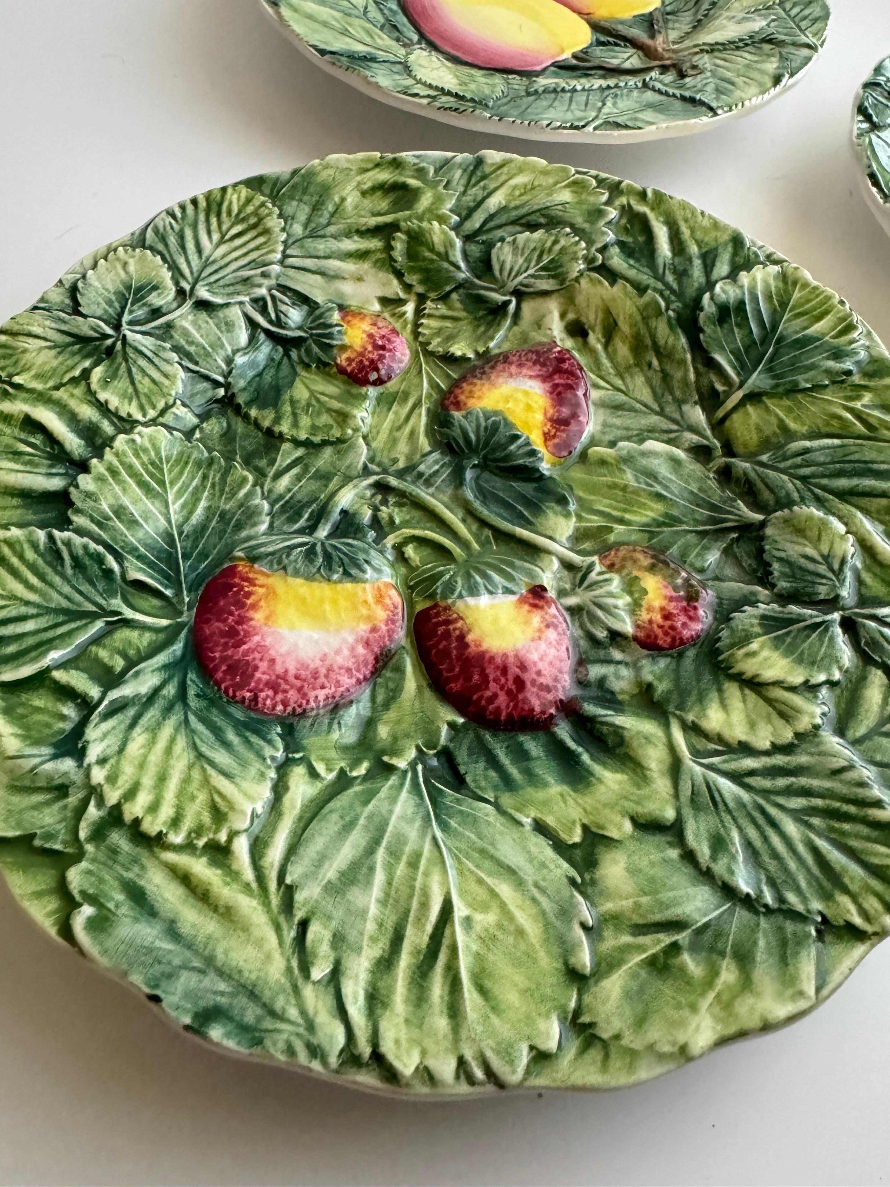 Hand-Crafted 3 Trompe-L’oeil Majolica chargers/Salad Plates Made in Italy for Neiman Marcus