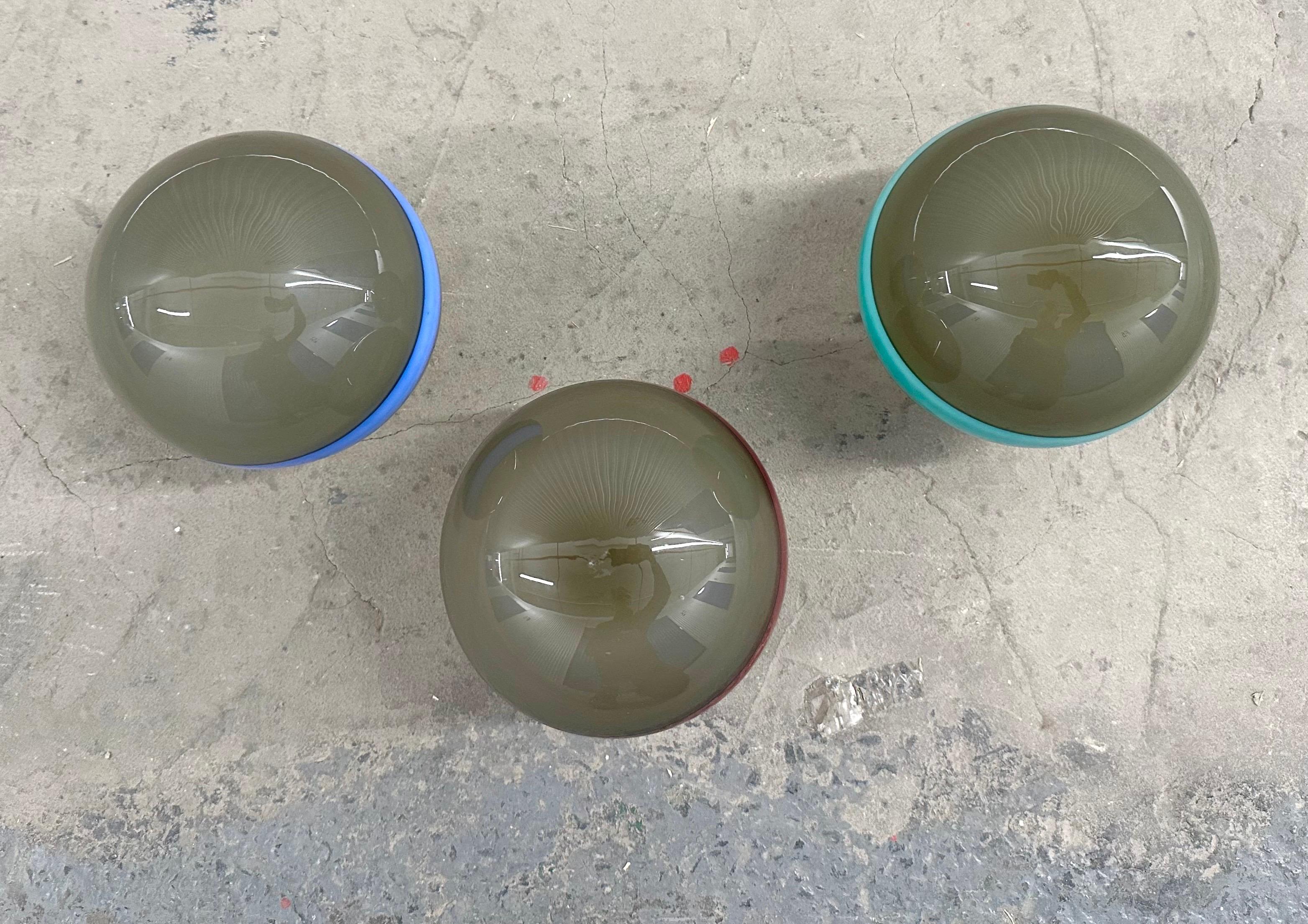 (3) Venini Fasce Orizzontale Globe Pendants or Shades For Sale 3