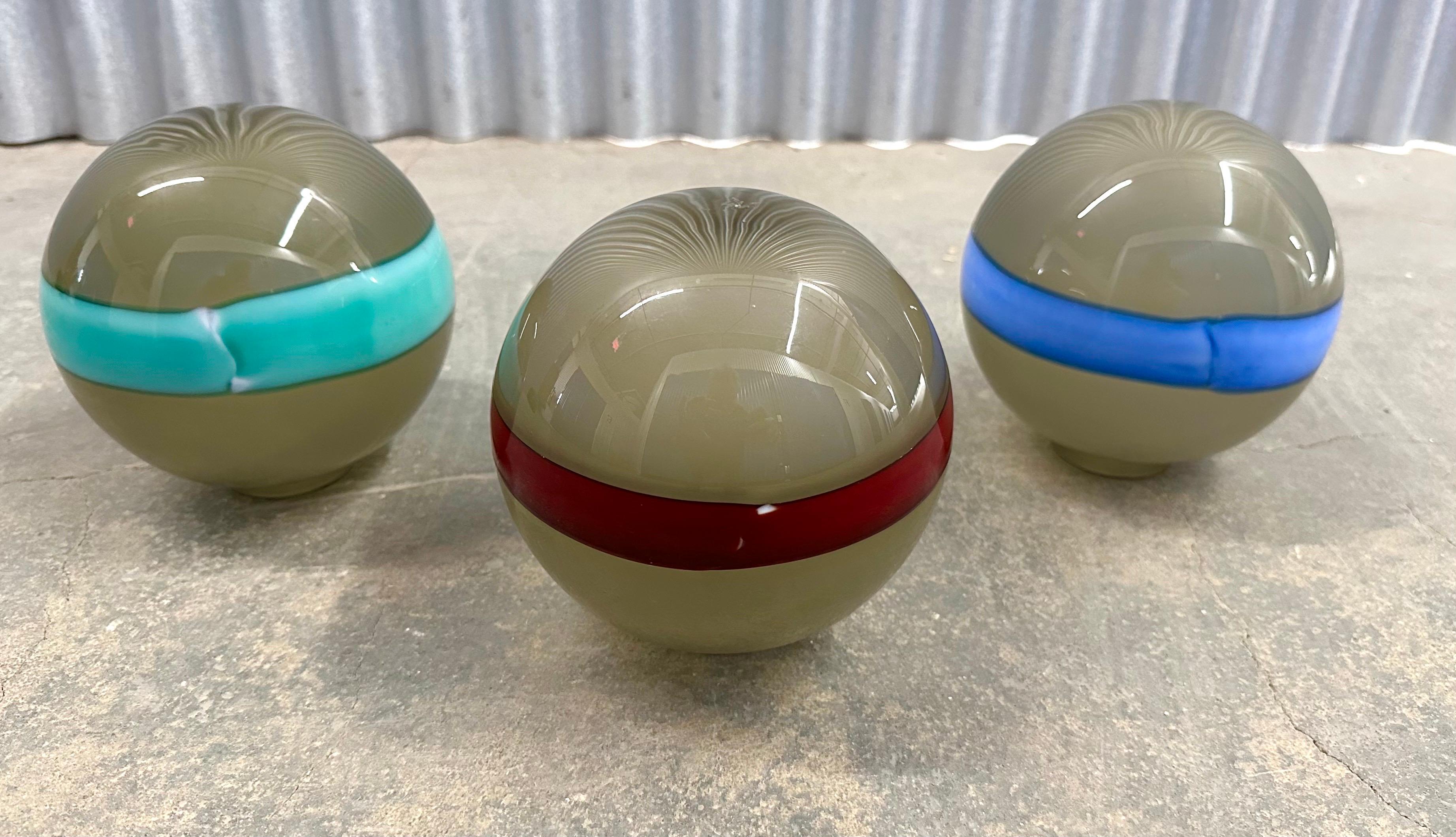 (3) Venini Fasce Orizzontale Globe Pendants or Shades For Sale 5