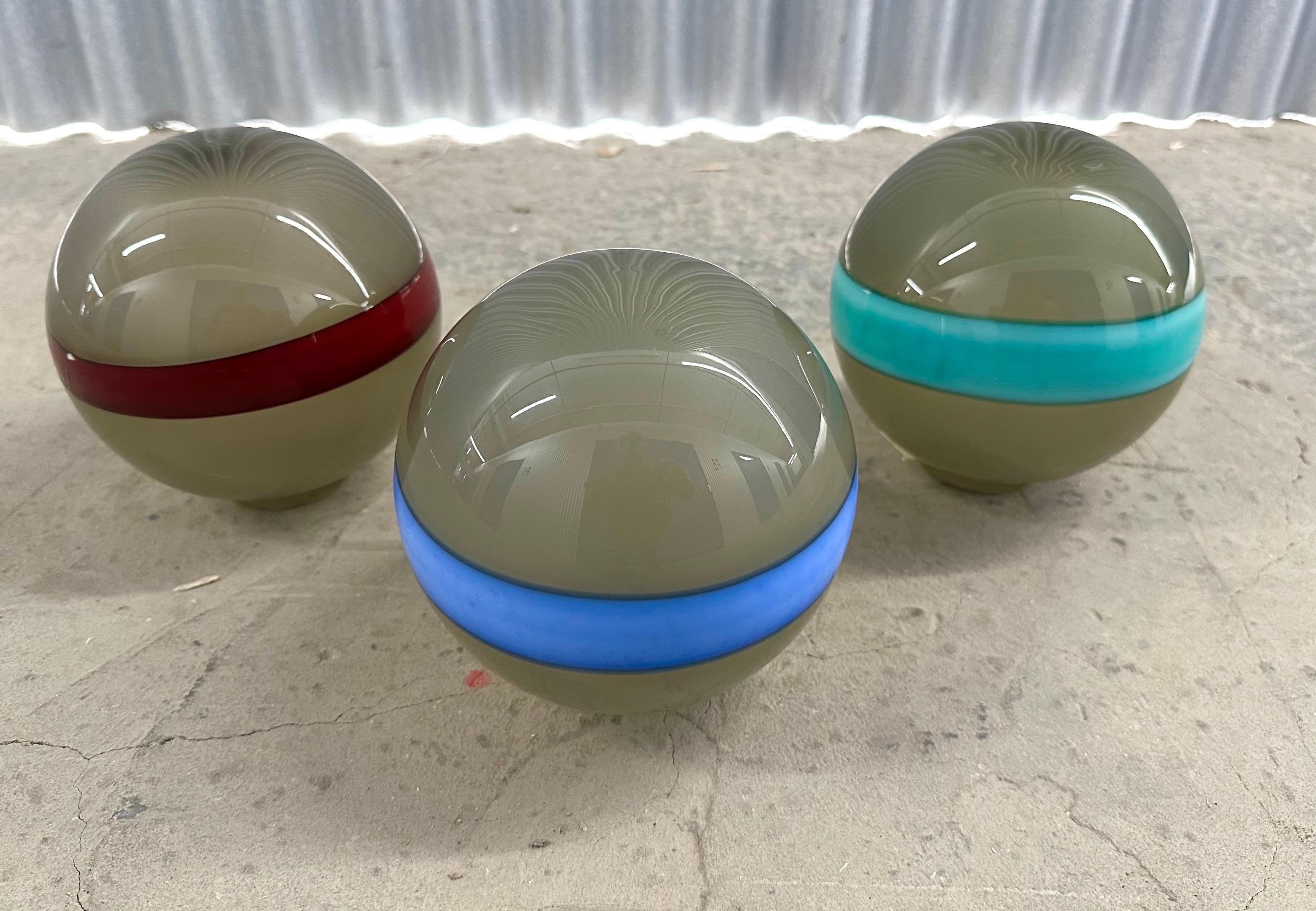 (3) Venini Fasce Orizzontale Globe Pendants or Shades For Sale 2