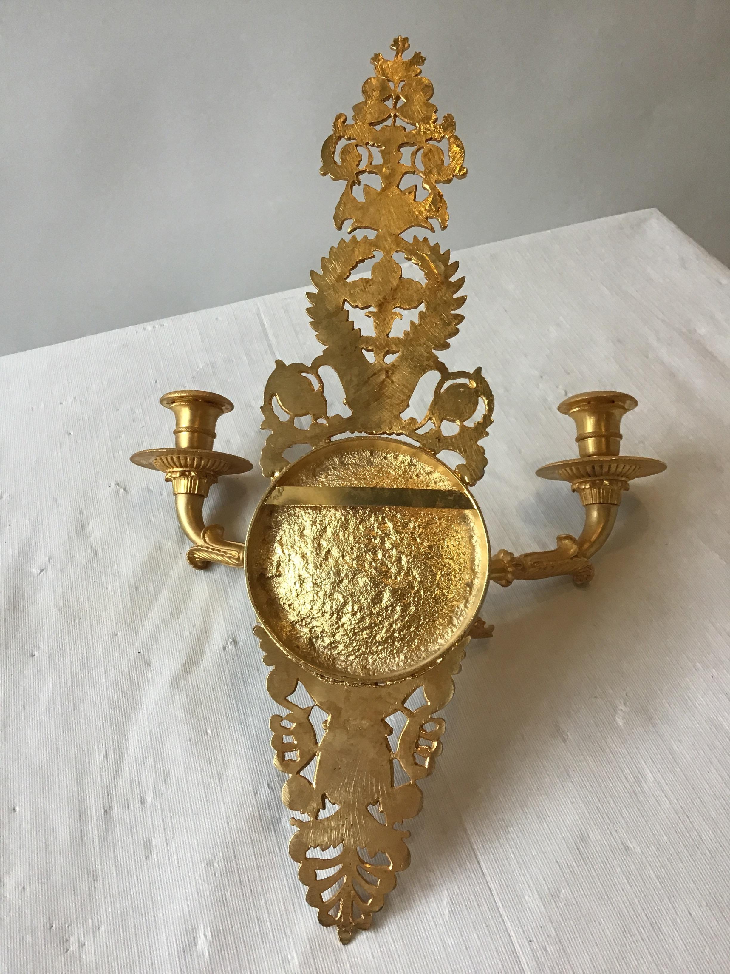 3 Versace Style Gold-Plated Lion Head Classical Sconces For Sale 5