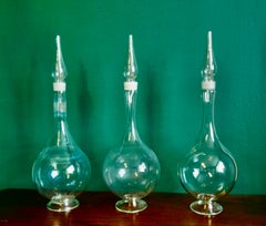 3 Very Large Antique Apothecary or Old Chemist Jars Shop Display
