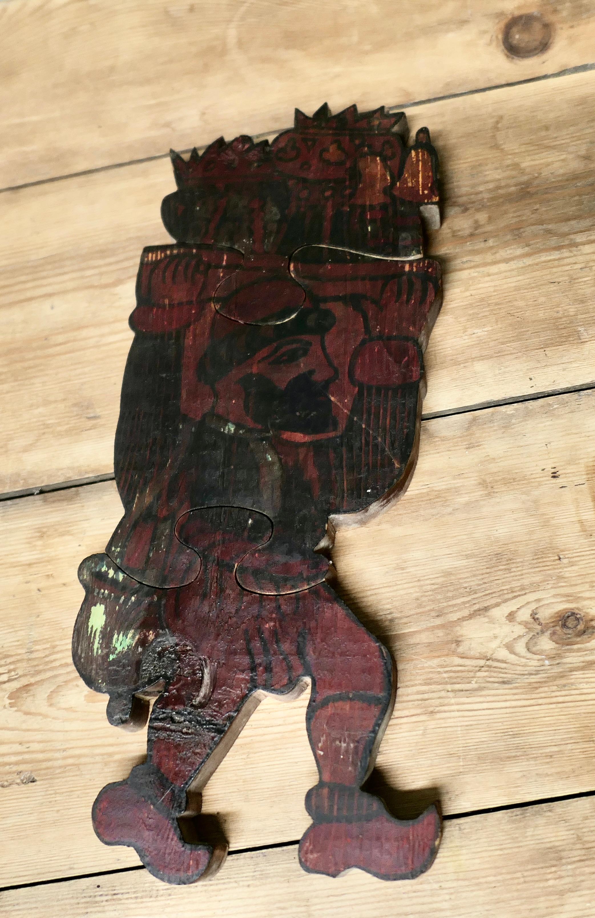 3 sehr naive französische Soldatenpuzzles Diese 3 sind handgemacht (Volkskunst) im Angebot