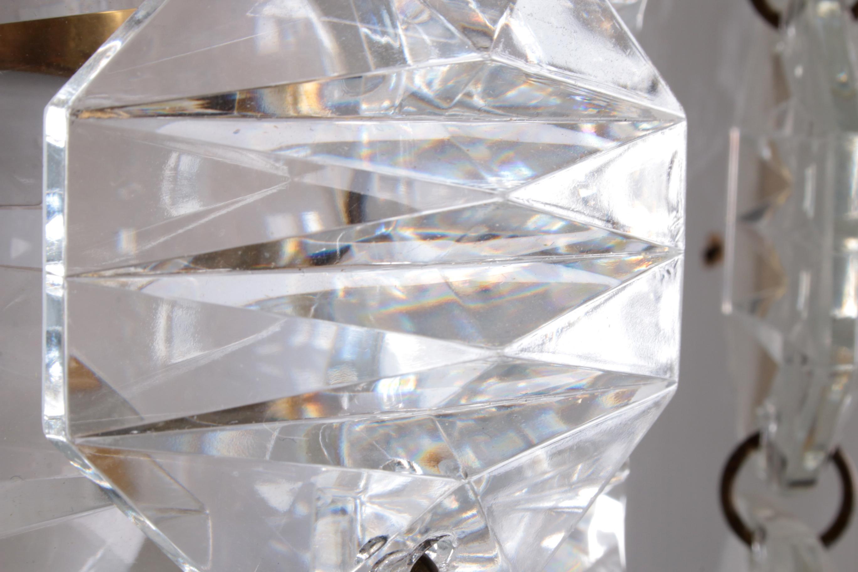 3 Very nice BIG and Rare Crystal Wall Lamps From  J.T. Kalmar, 1960s For Sale 1