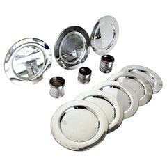 (3) Victorian Silver Plated Floral Circular Napkin Rings + (8) SP Mini Chargers