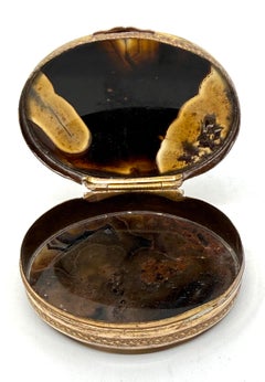 3 tabacchiere vittoriane in metallo dorato e agata a bande