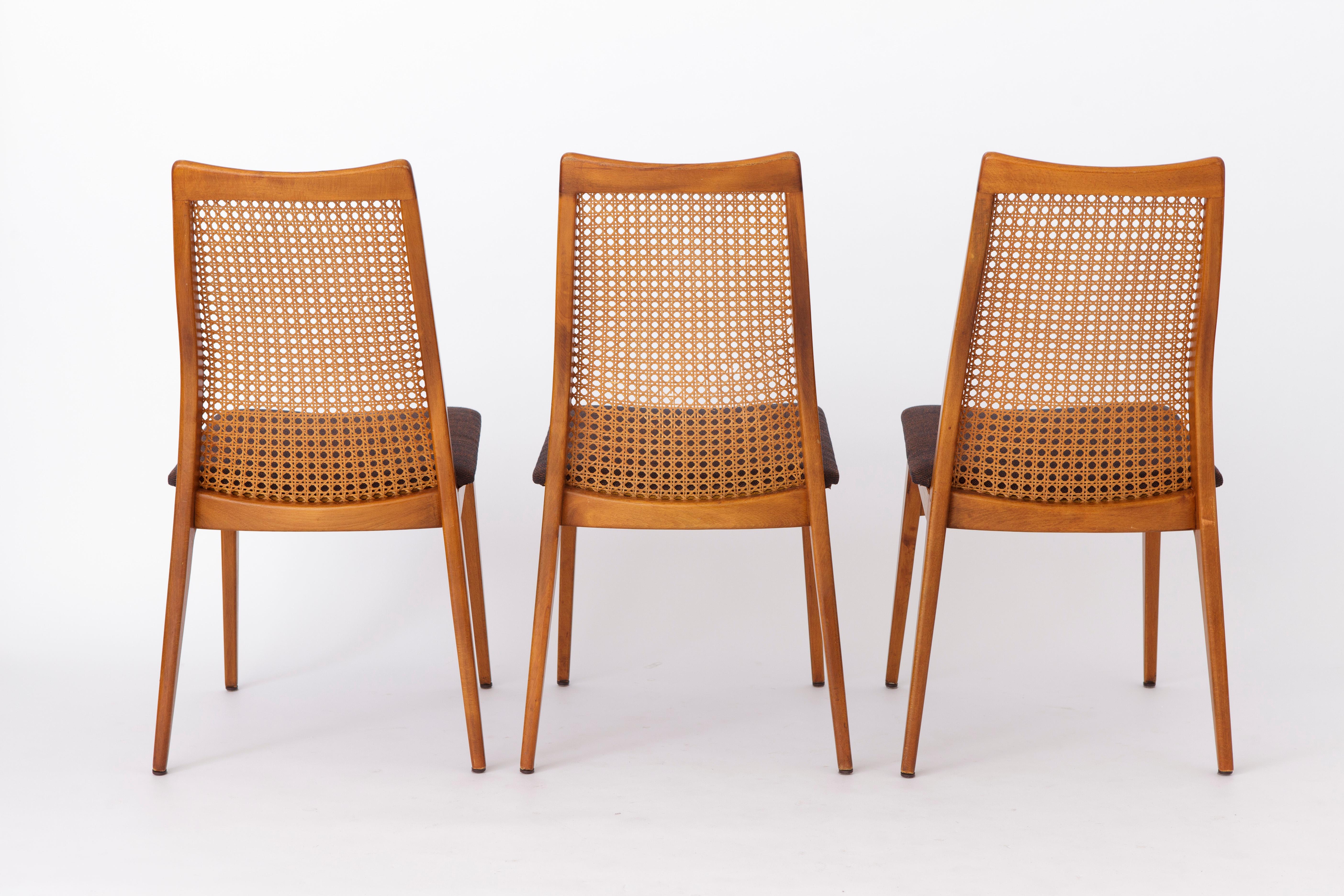 Polished 3 Vintage Chairs 1960s Germany by Wilhelm Benze For Sale