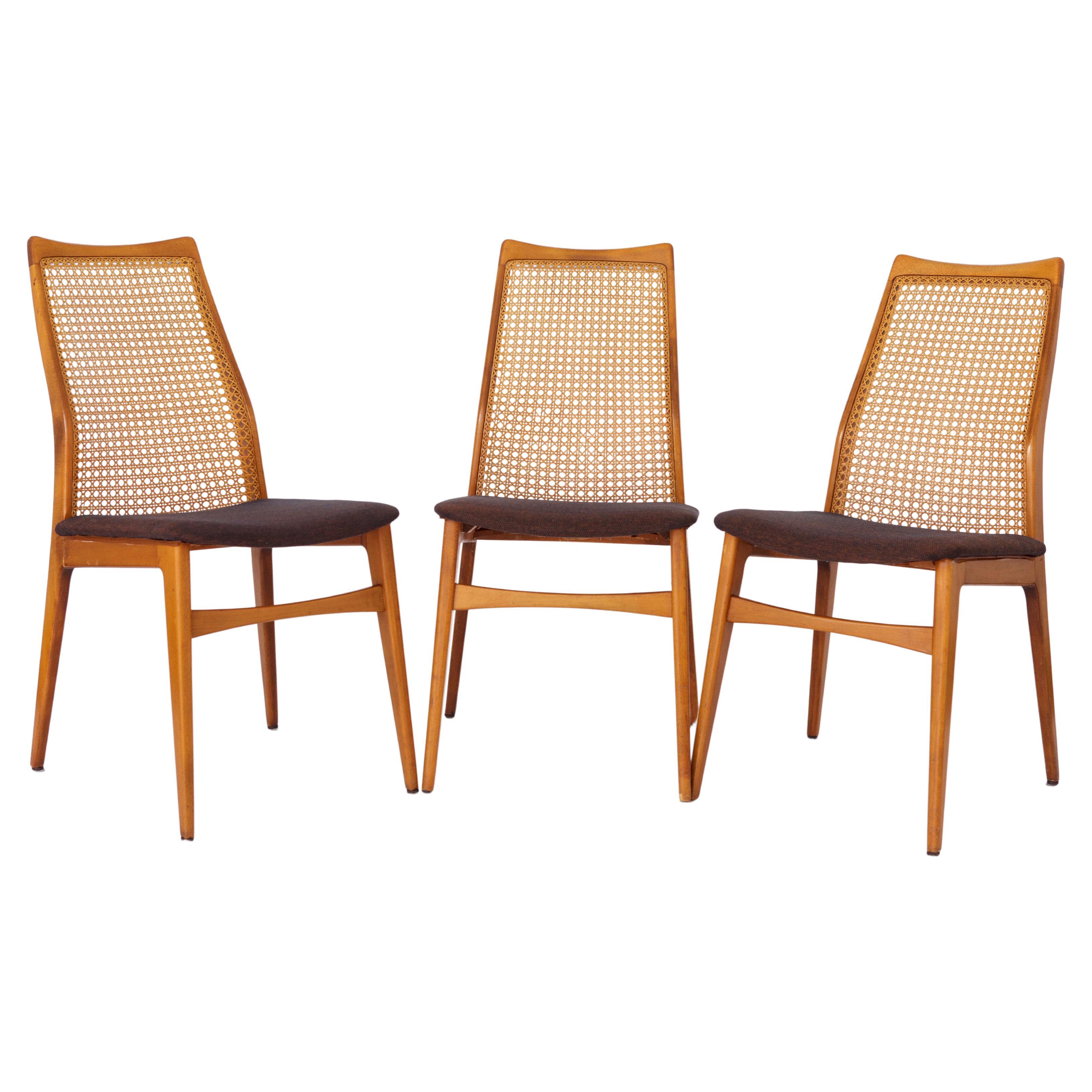 3 Vintage Chairs 1960s Germany by Wilhelm Benze For Sale