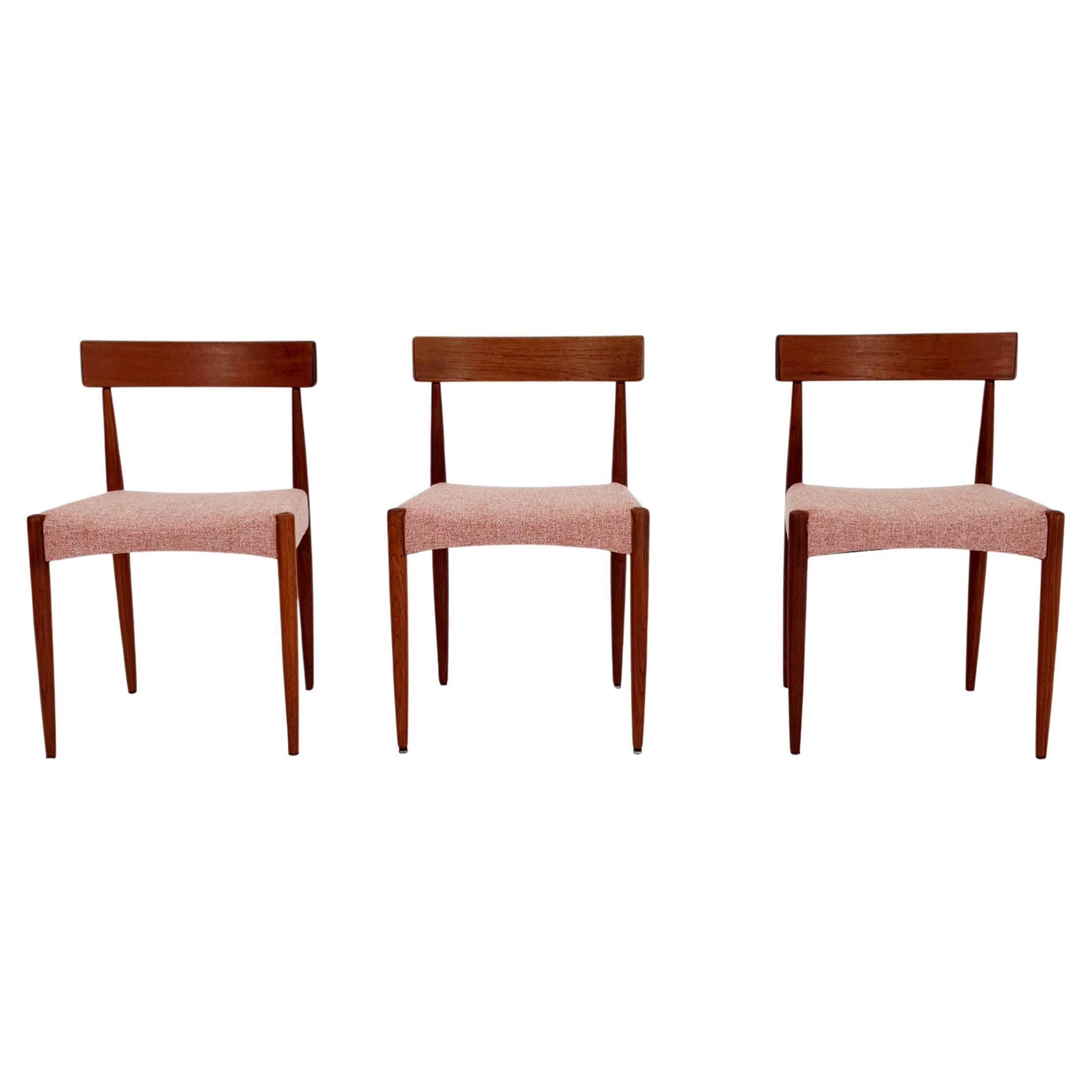 3 Vintage Danish Teak Chair By Arne Hovmand-Olsen Model NR Mk 200 , 1960s