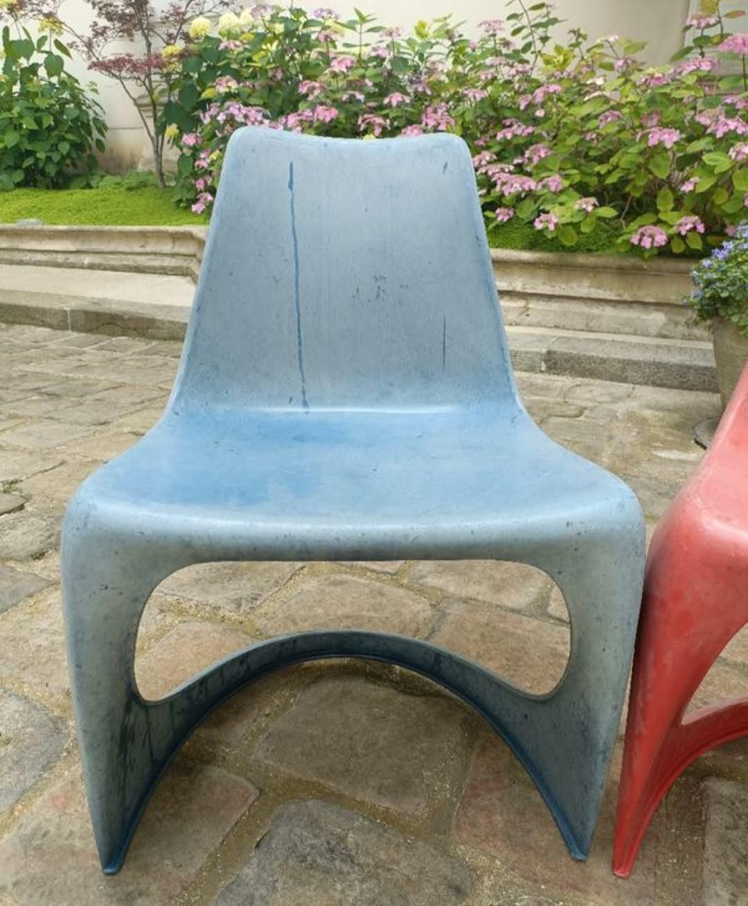 3 Vintage Designer Chairs Steen Ostergaard Manufacturer Cado 60s In Fair Condition For Sale In Paris, FR