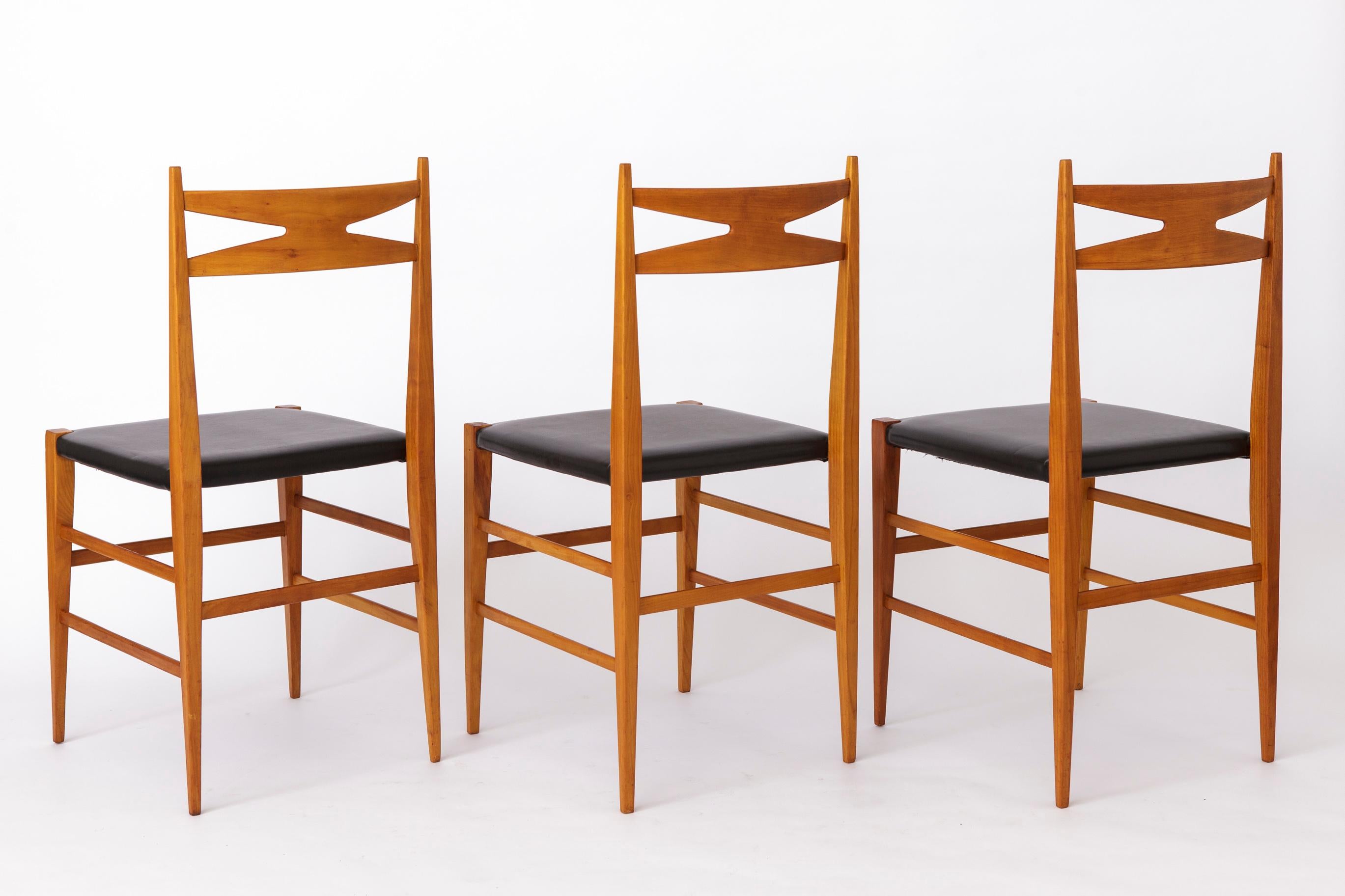 Mid-Century Modern 3 Vintage Dining Chairs 1970s - German Design For Sale