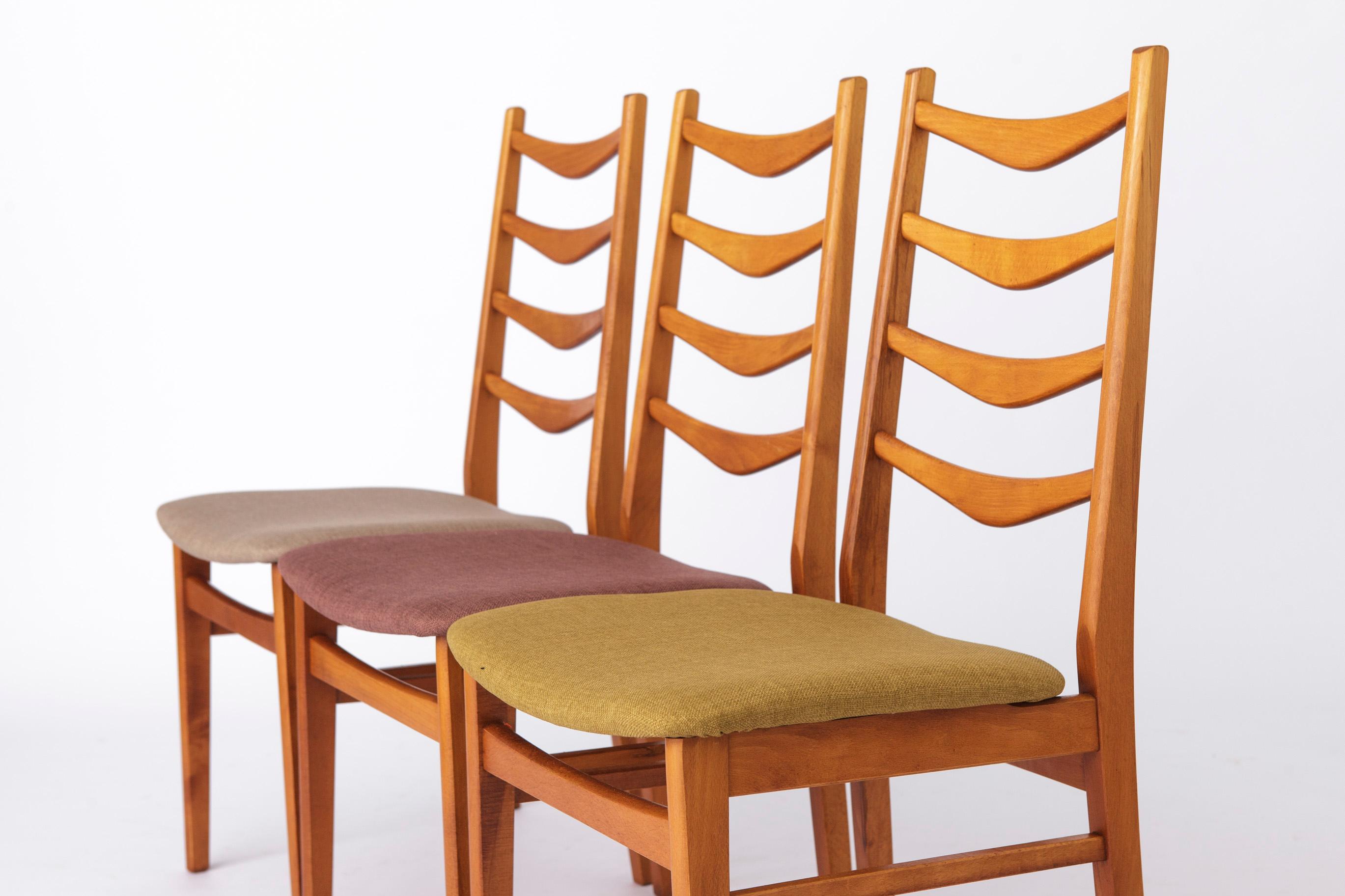 Polished 3 Vintage Dining Chairs 1970s - German Design For Sale