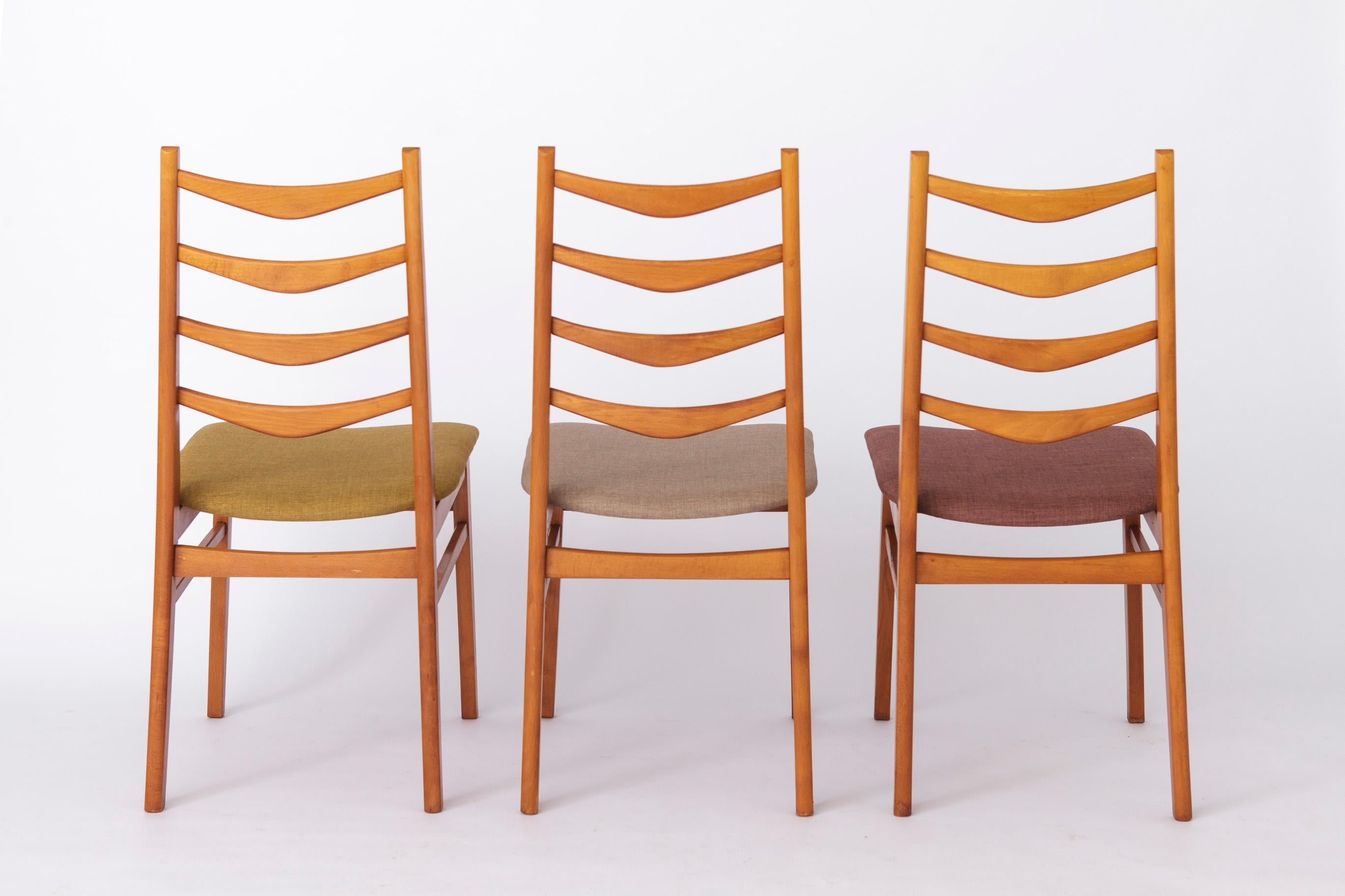 3 Vintage Dining Chairs 1970s - German Design For Sale 1