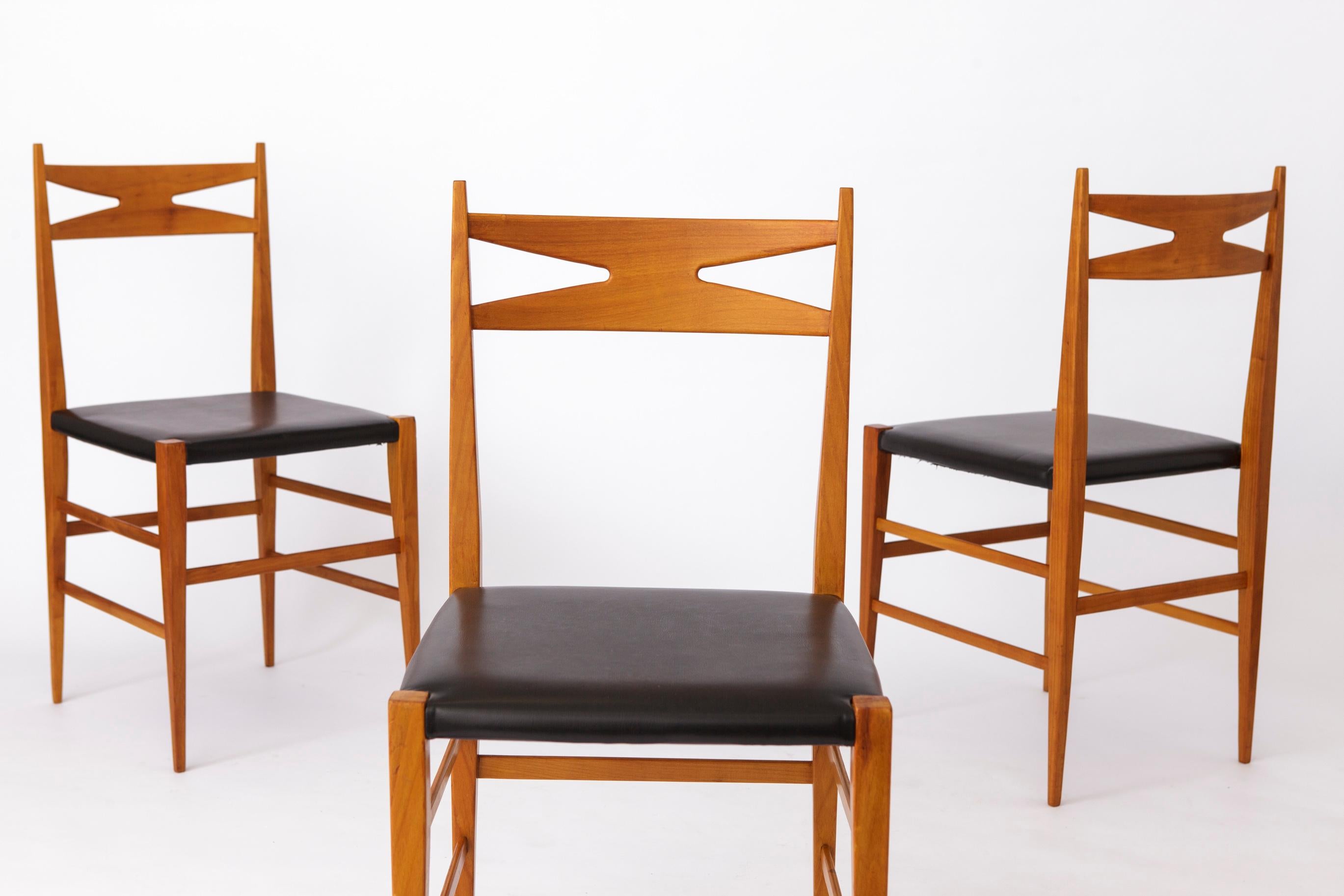 3 Vintage Dining Chairs 1970s - German Design For Sale 1