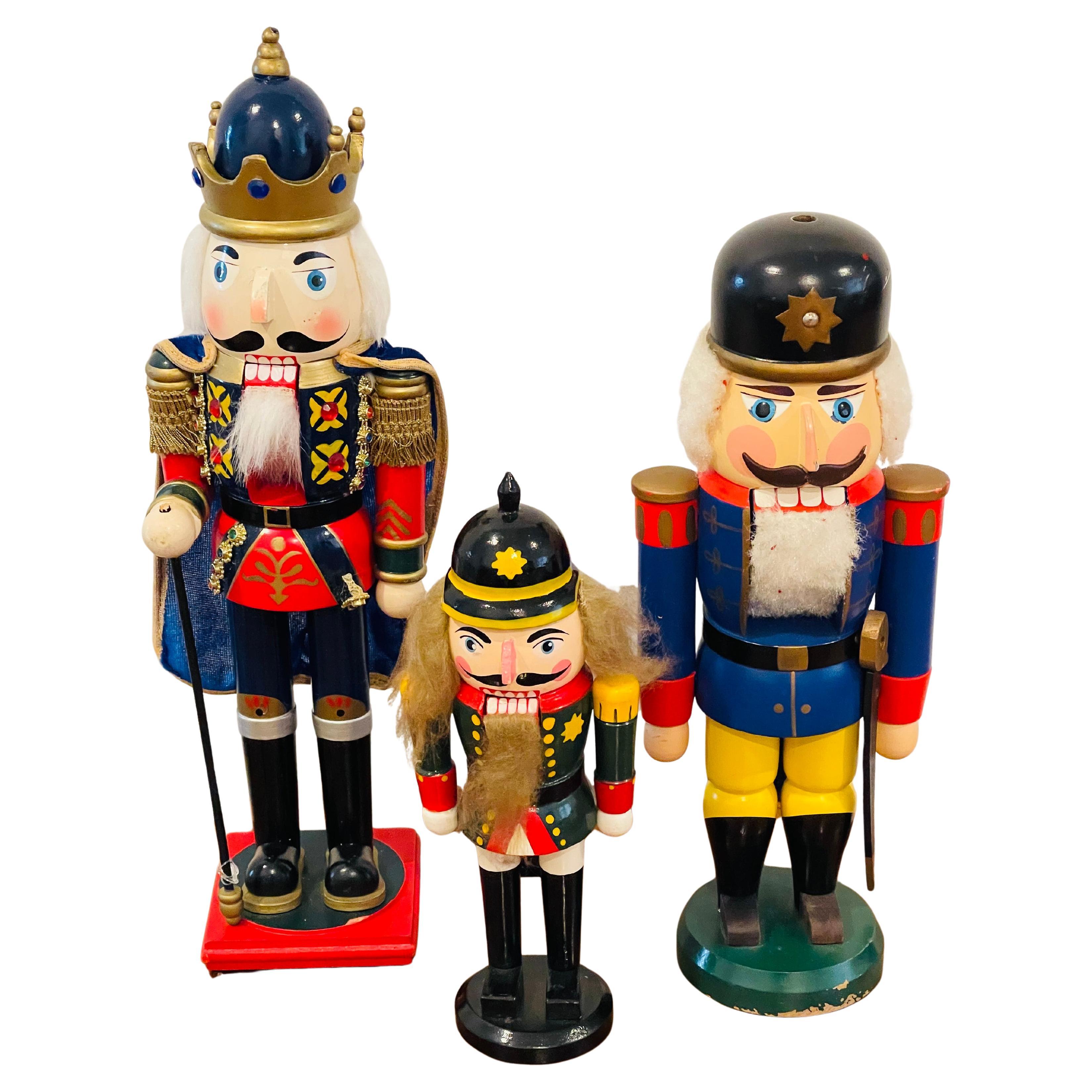 3 Vintage German Wood Nutcrackers -Same day Shipping